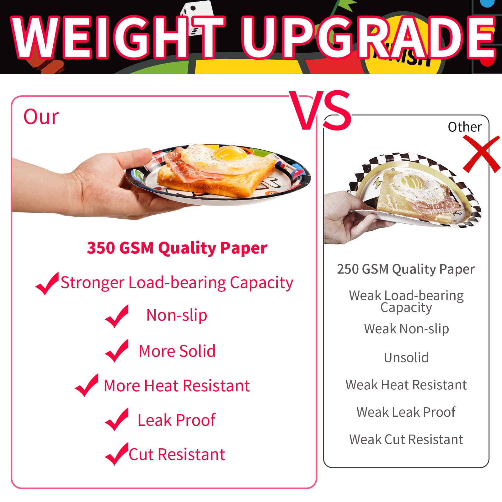 96Pcs Family Game Night Party Supplies Family Game Party Plates Disposable 350Gsm Family Game Paper Tableware Set For Birthday P
