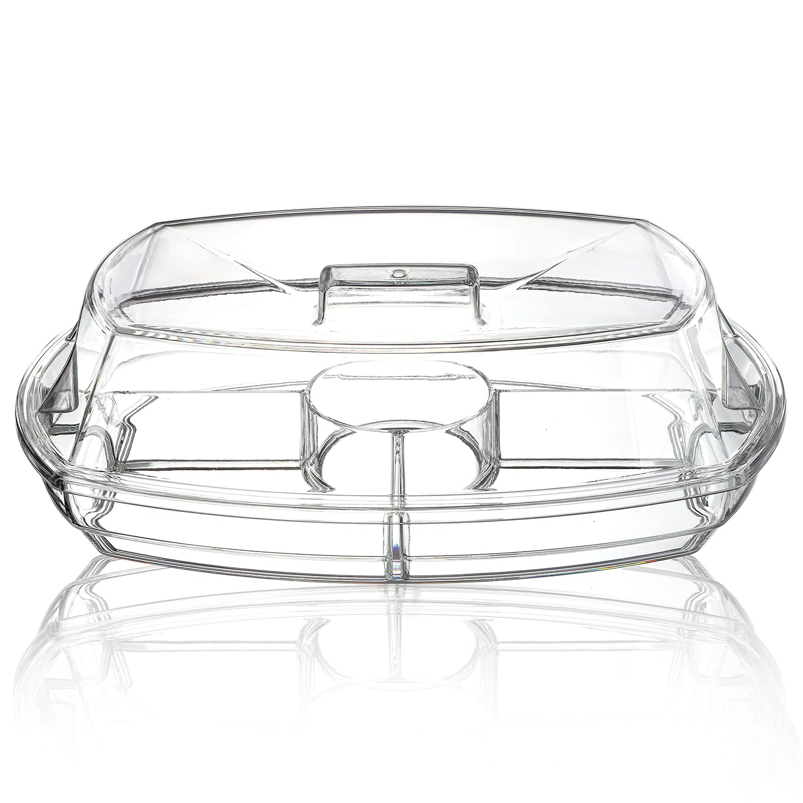 Deayou Ice Serving Tray With Lid For Party Food, Serving Platter Dish For Appetizers, Fruits, Vegetables, Salads, Picnic, Snack