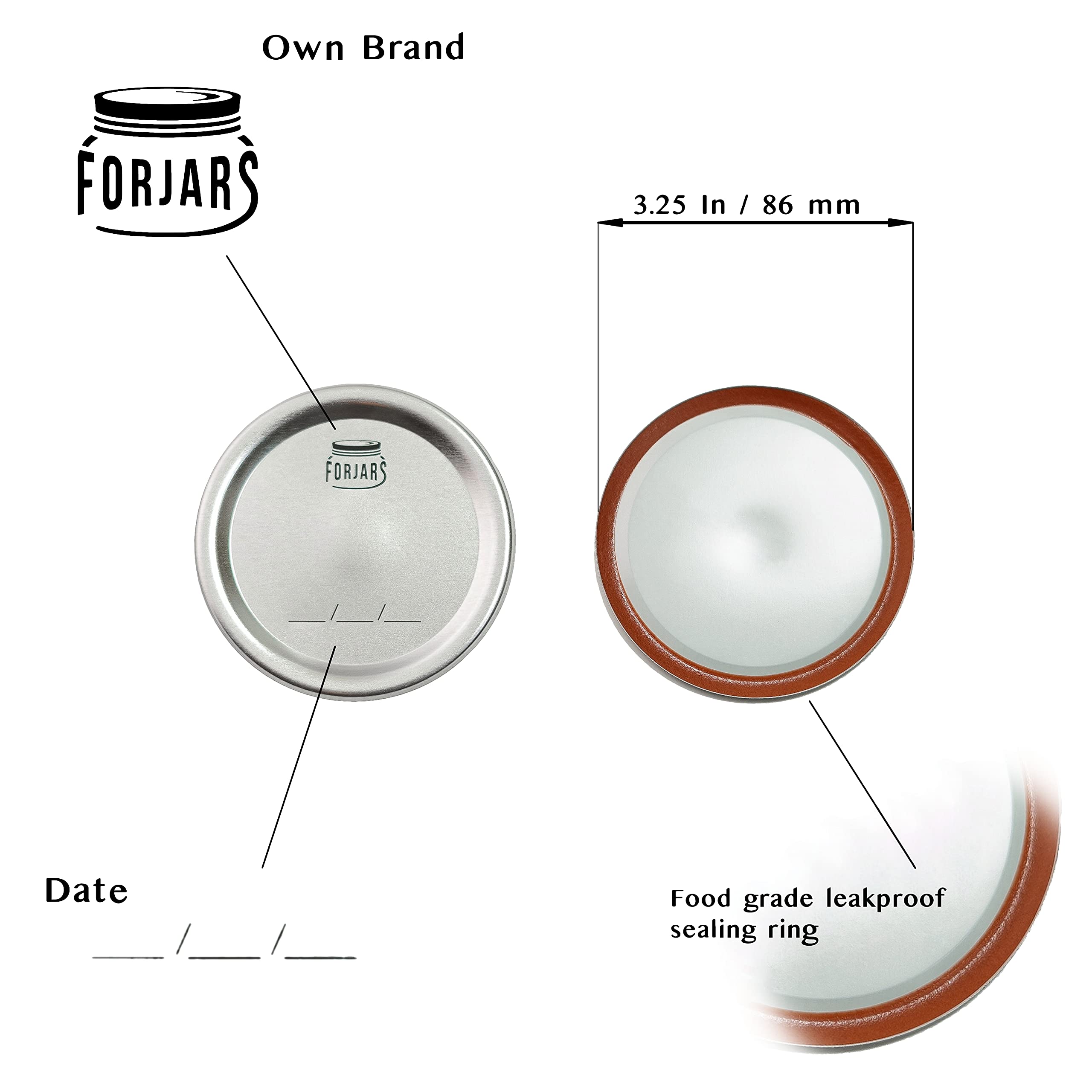 48Pcs/24Sets Wide Mouth Canning Lids And Rings - Create Airtight Seals On Mason Jars To Preserve Food For Meal Prep & Emergency