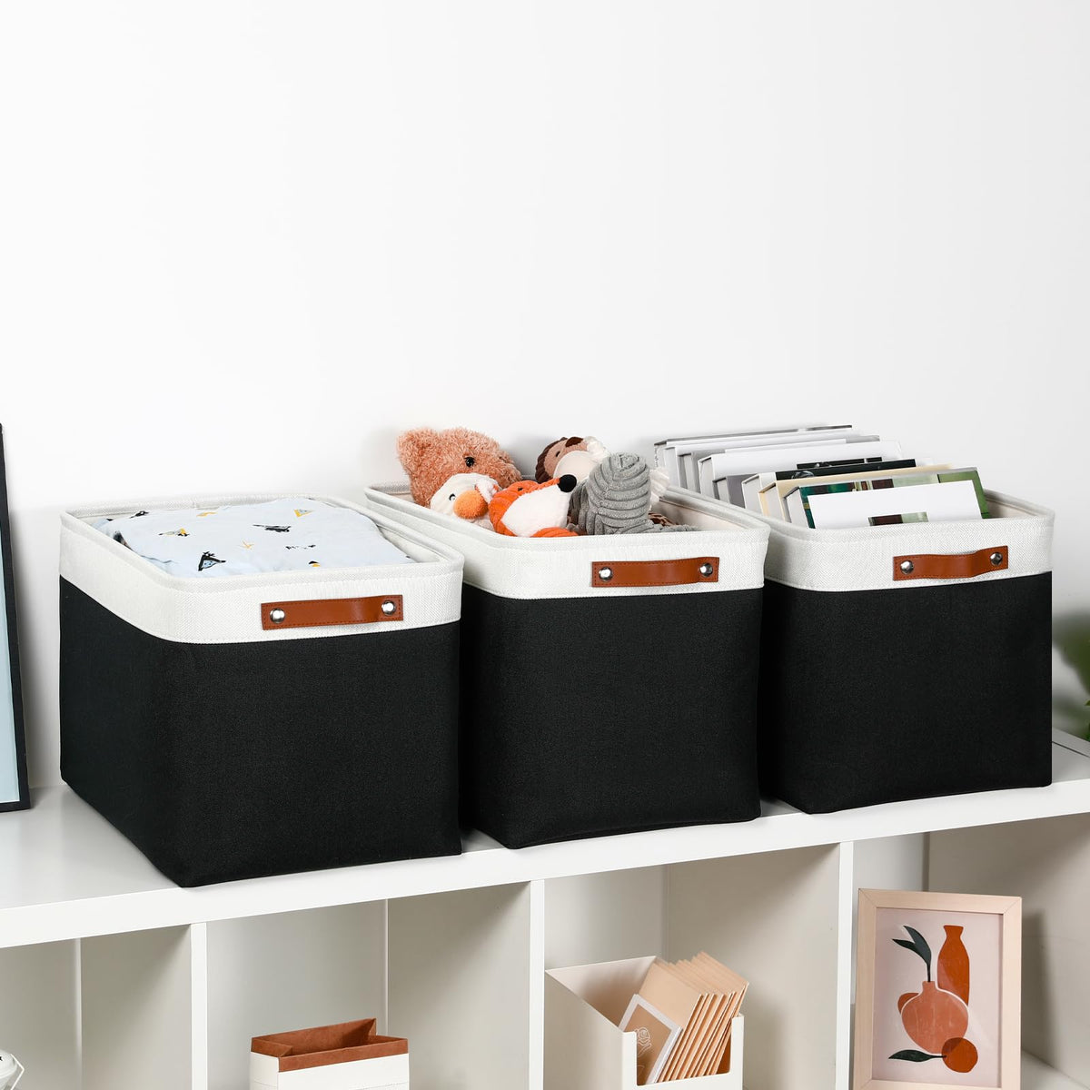 Dullemelo Large Storage Baskets Fabric Storage Bins, Canvas Storage Ba ...
