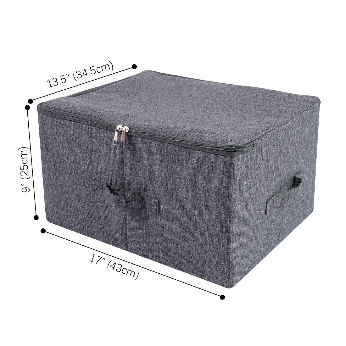 Iwill Create Pro Fabric Garment Storage Box With Zip Lid For Wardrobe, Black Gray