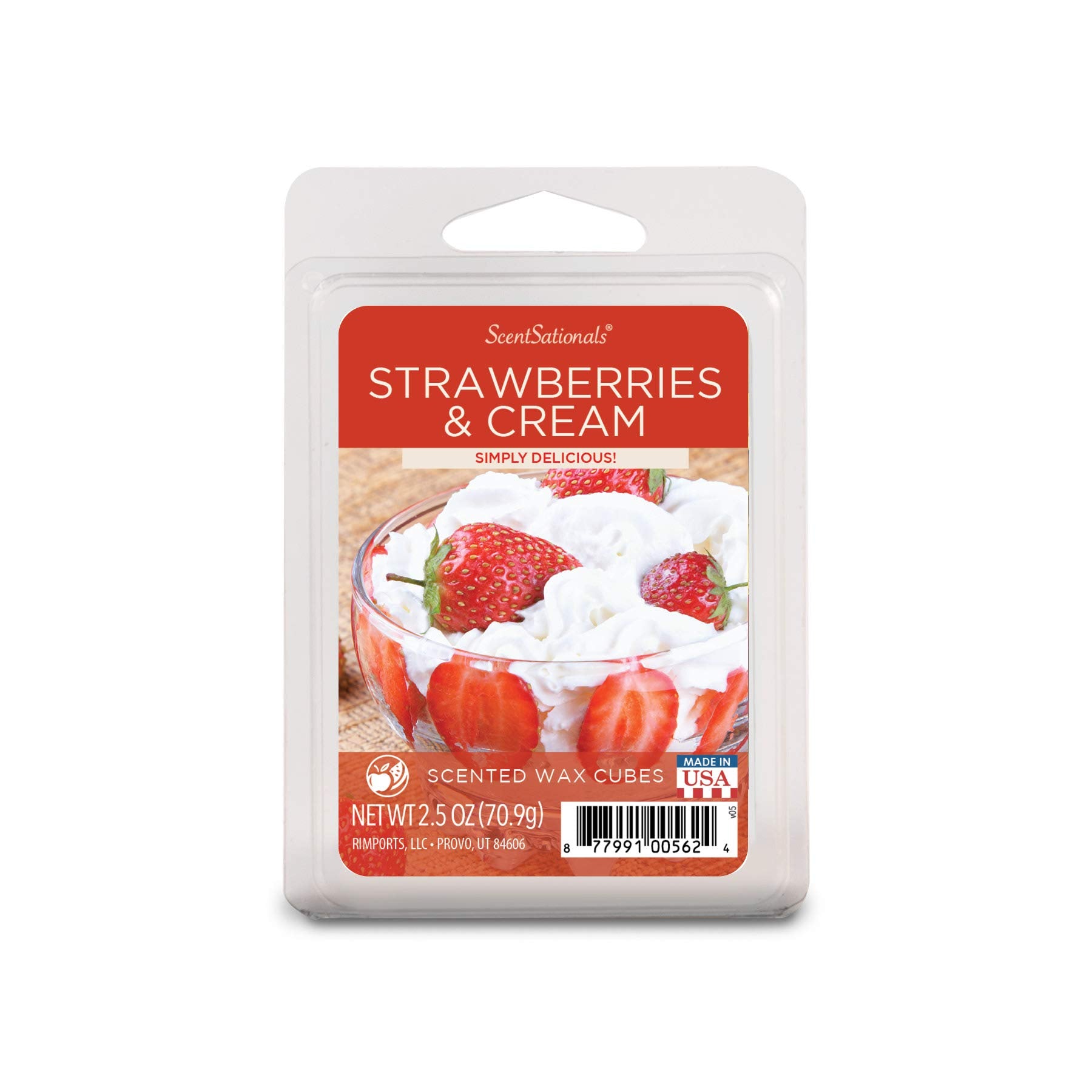 Scentsationals Scented Wax Cubes - Strawberries & Cream - Fragrance Wax Melts Pack, Electric Home Warmer Tart, Wickless Candle B