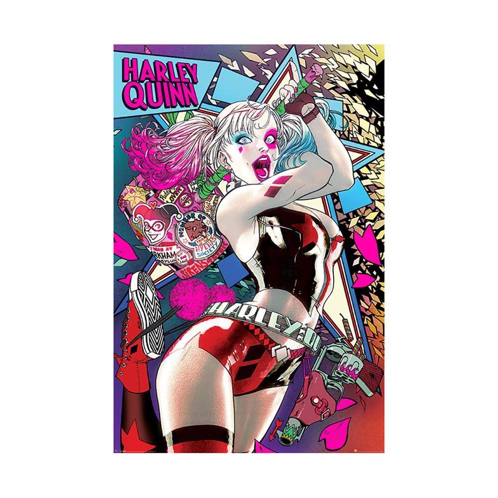 Pyramid International Batman (Harley Quinn Neon) -Maxi Poster 61 X 91.5Cm, Plastic/Glass, Multi-Colour, 61 X 91.5 X 1.3 Cm