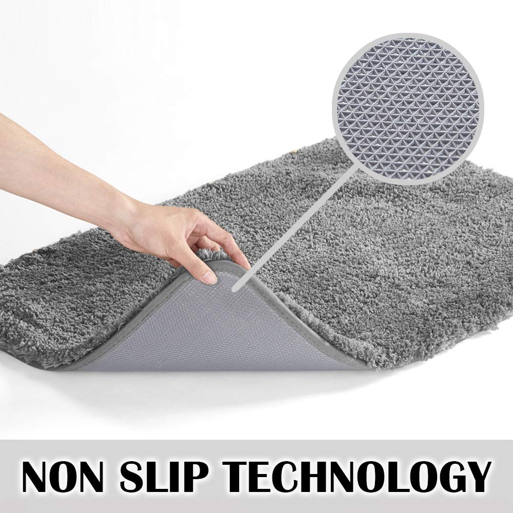 Suchtale Bath Rug For Bathroom Non Slip Bathroom Mat (20 X 32, Dark Grey) Water Absorbent Soft Microfiber Shaggy Bathroom Rug Ma