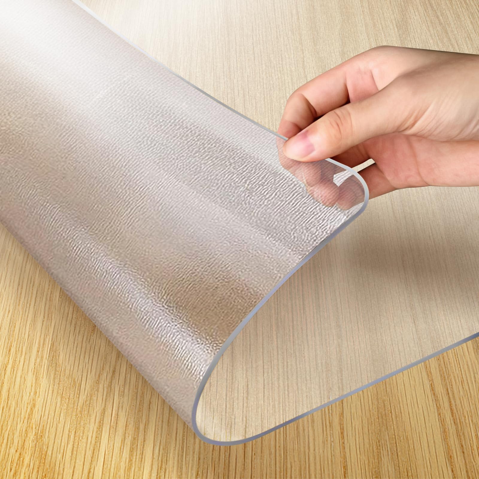 Vicwe 42x 60 Inch Clear Table Cover Protector,1.5 mm Thick Single-Sided Frosted Clear Desk Pad Mat, Rectangle Waterproof Table T