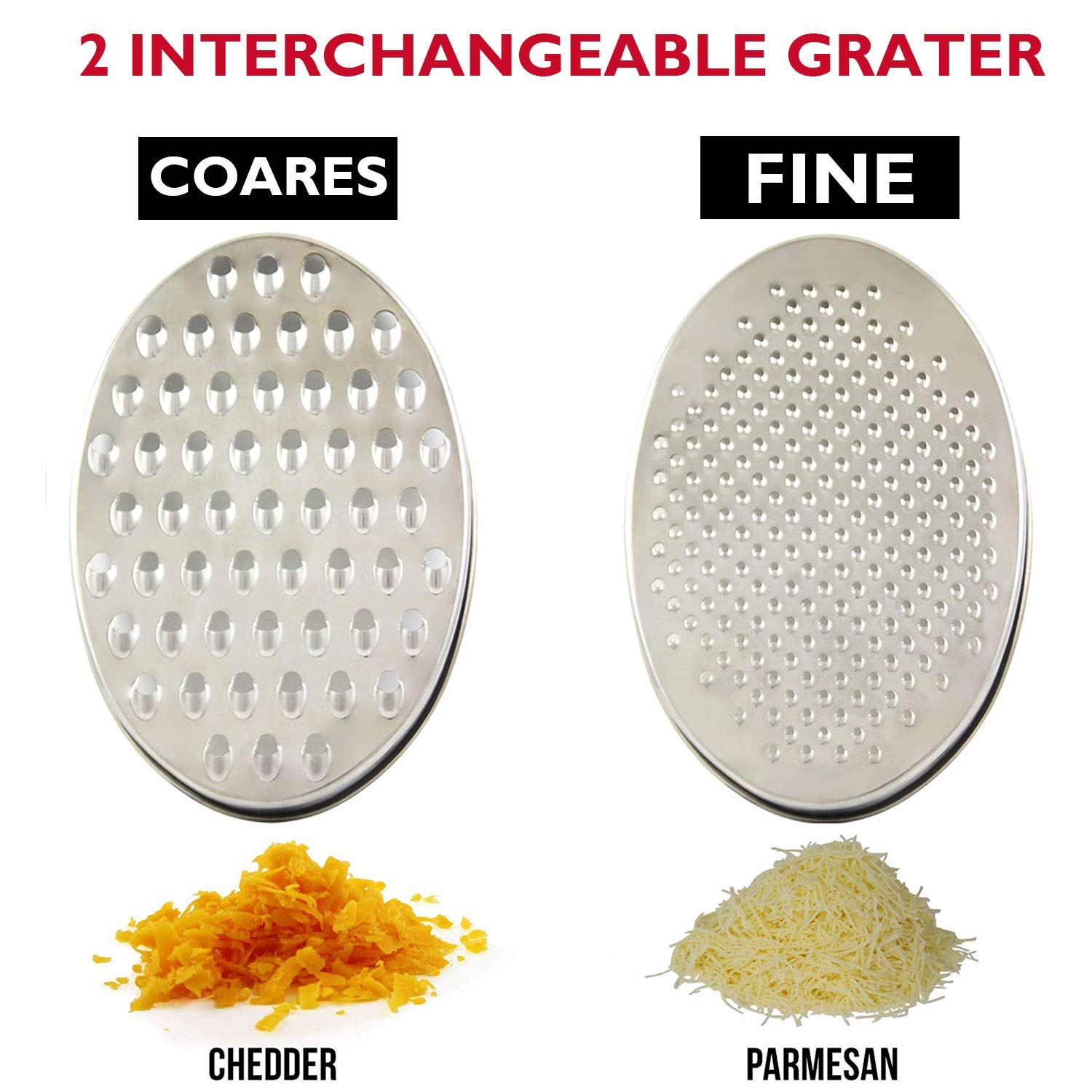 Cheese Grater Citrus Lemon Zester With Food Storage Container & Lid - Perfect For Hard Parmesan Or Soft Cheddar Cheeses, Ginger,