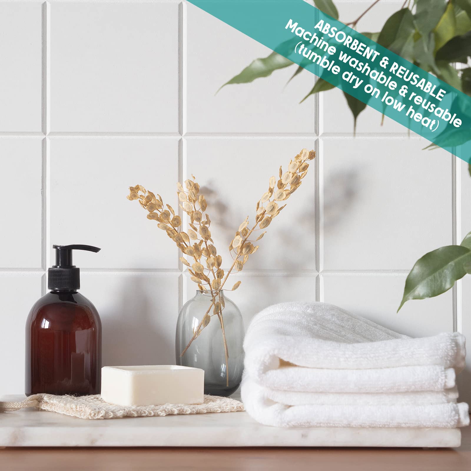 Buryeah 50 Pieces Wash Cloths Bulk Face Cloths Cotton Washcloths Set Hand Towels Absorbent For Bathroom Soft Cleaning Rags For B