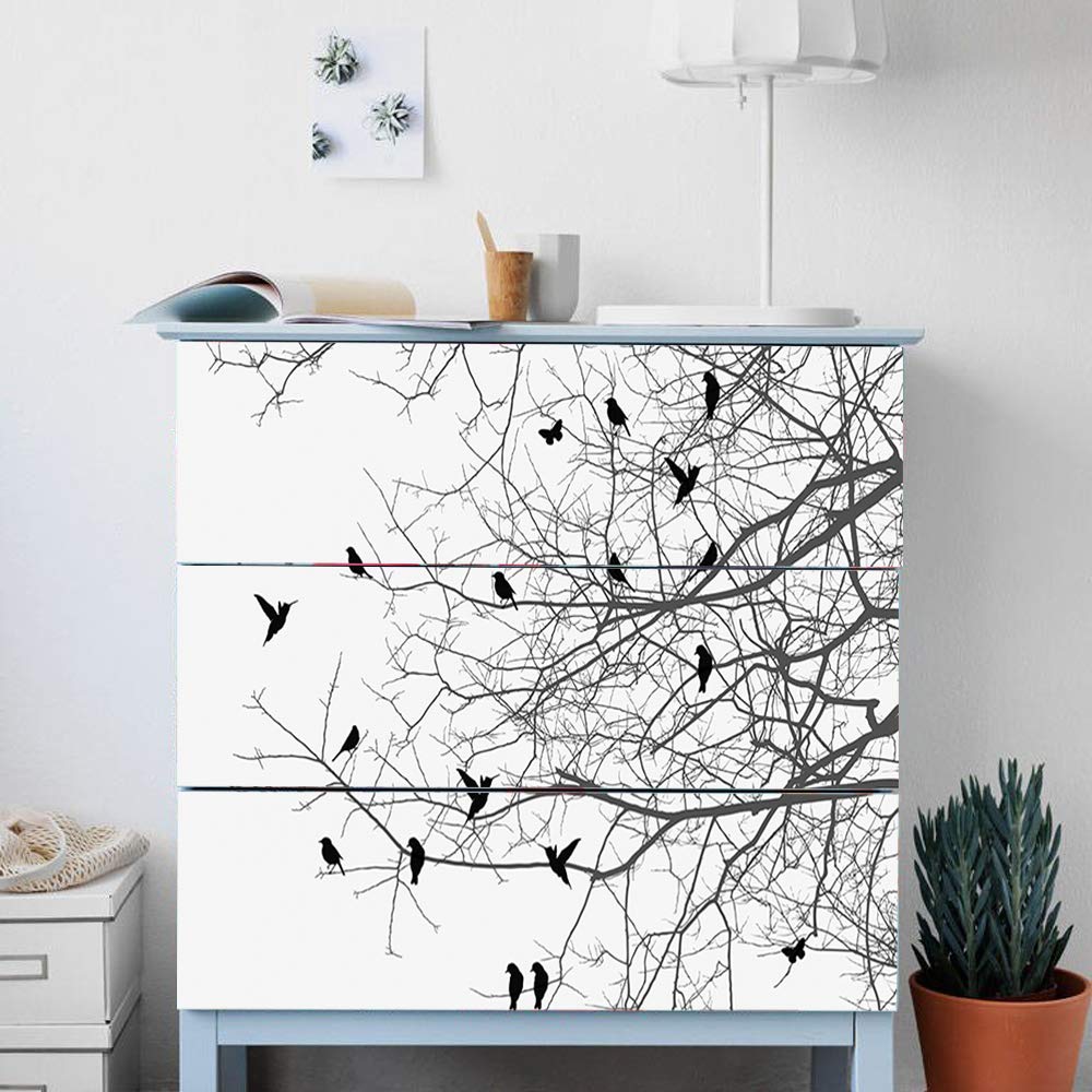 Self-Adhesive Dresser Sticker, Peel And Stick Furniture Stickers/Decals, Removable Furniture Skin (001, Malm)