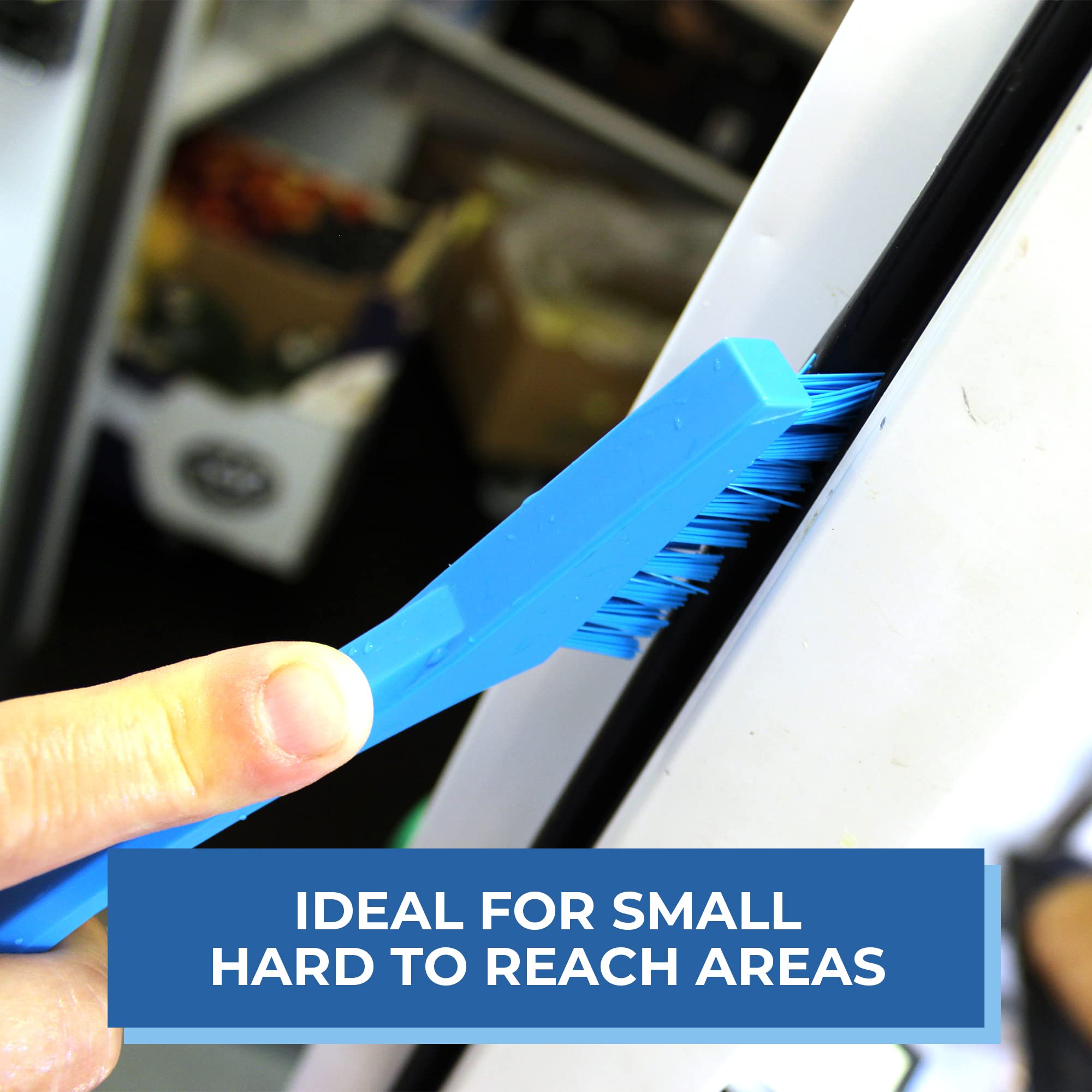 Vikan - 44015 Detail Brush  Multifunctional  Slip-Resistant cleaning Tool  Extra Stiff Polypropylene & Polyester Bristle  8 Inch  White
