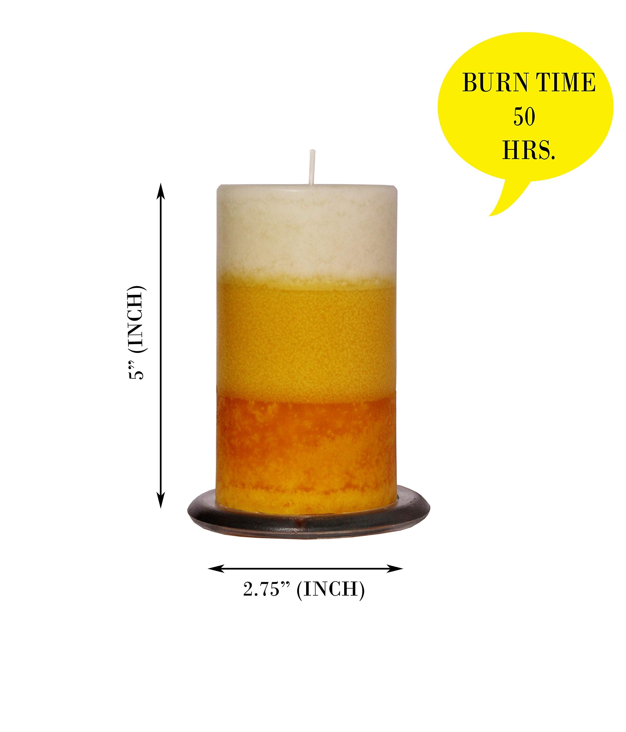 Pure Indian Candle Hand Poured Vanilla Scented Pillar Candle (50 hr Burn Time)