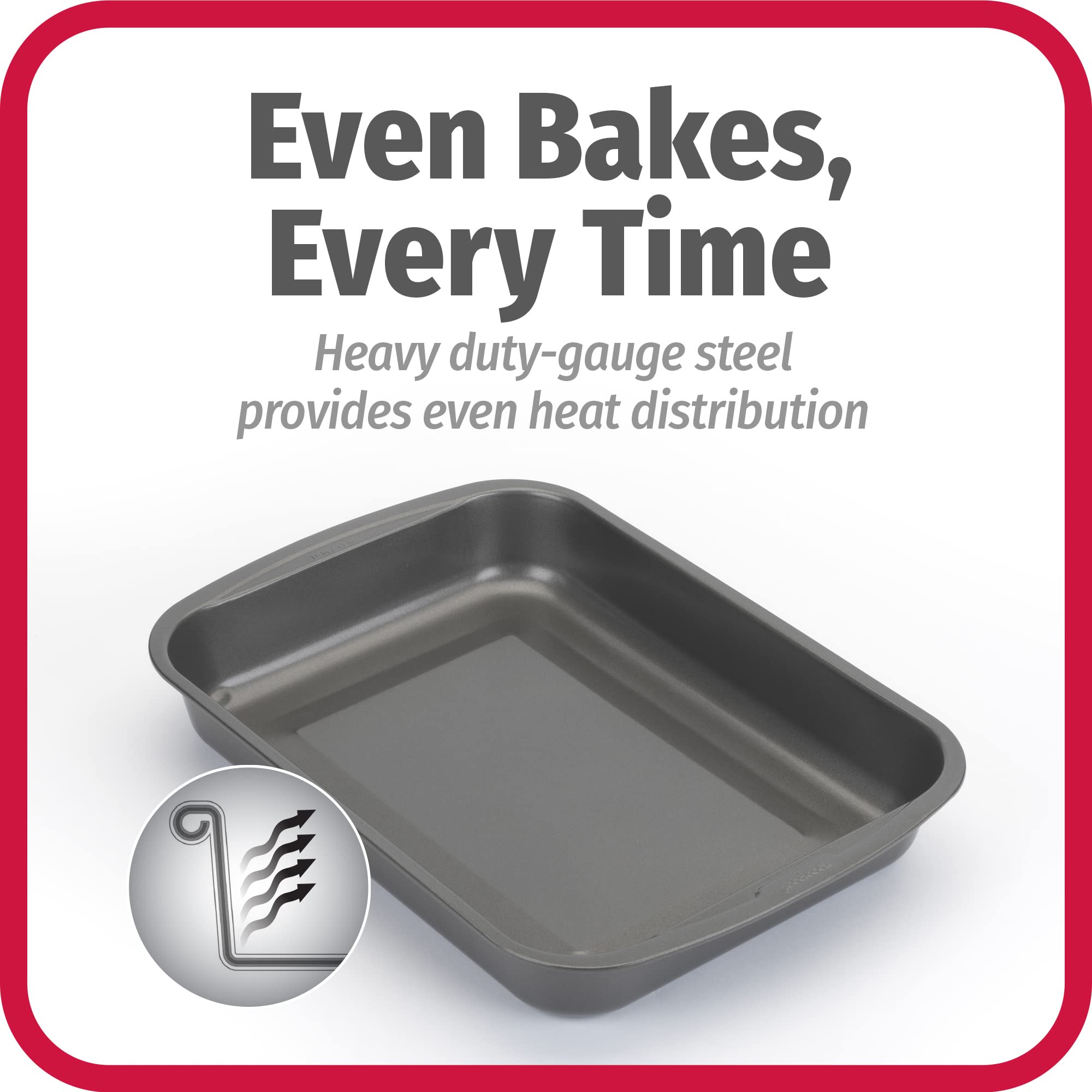 GoodCook Nonstick Roast Pan, Aluminum, 11.5" x 15.5", Easy Clean, Dishwasher Safe, Gray, Model 388998