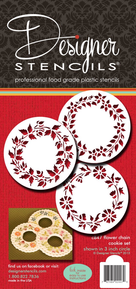 Flower Chain Cookie Stencil Set By Designer Stencils