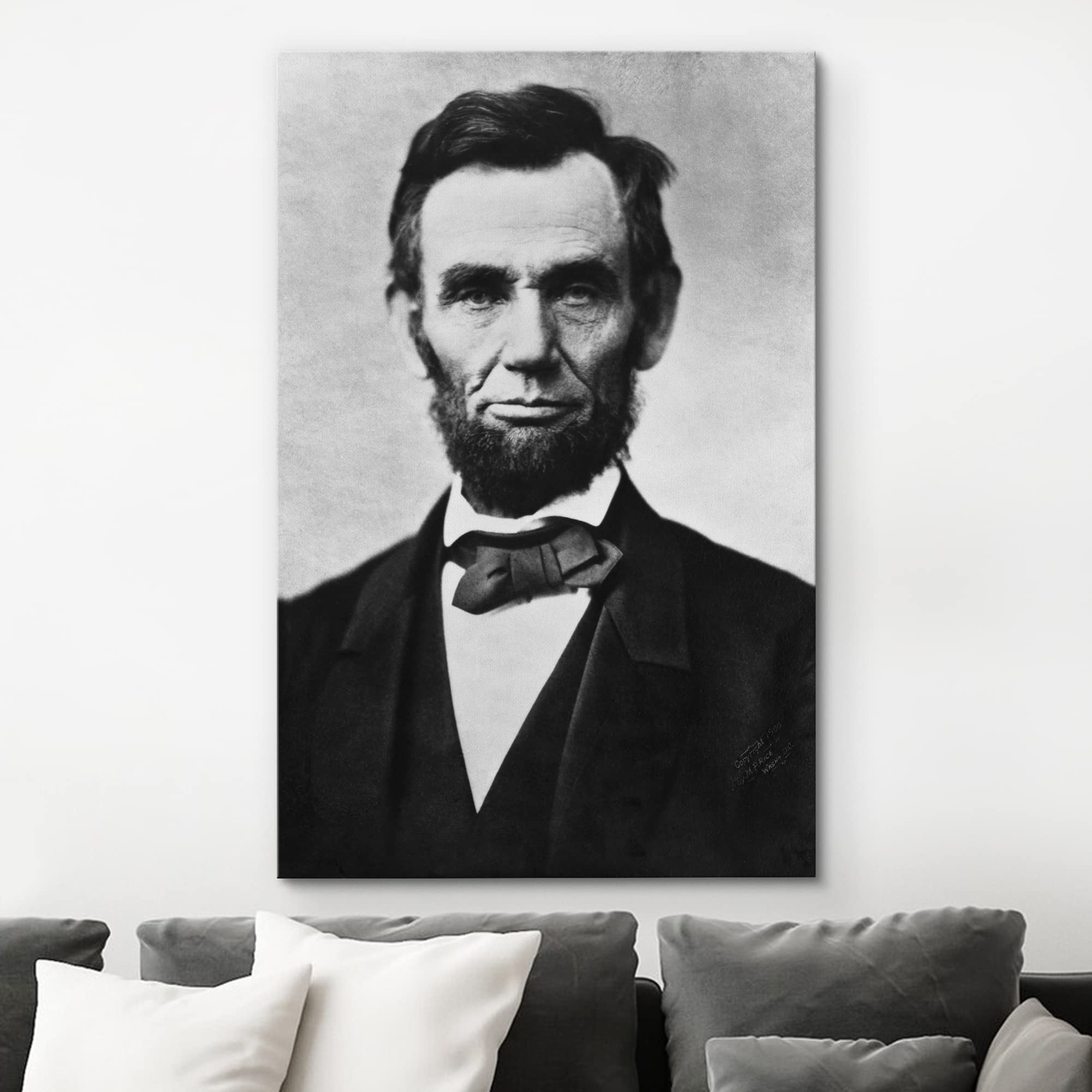 Wall26 Canvas Print Wall Art Portrait Of Abraham Lincoln People Pop Culture Historical Realism Famous Closeup Colorful Multicolo