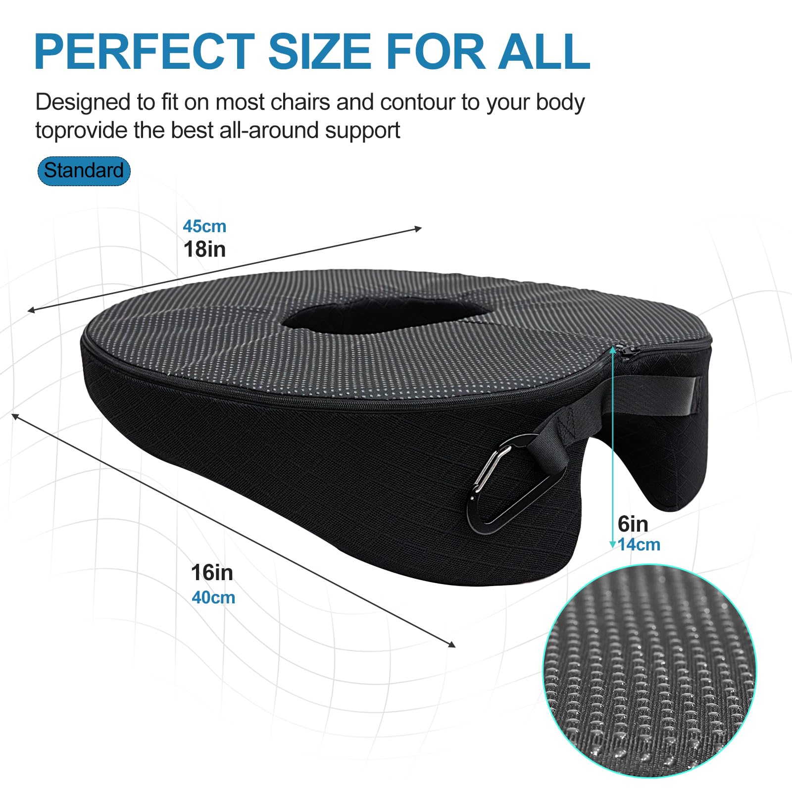 Donut Pillow Chair Seat Cushion For Tailbone Pain Relief, Memory Foam Firm Coccyx Pad Donut Cushion For Long Sitting, Office Cha