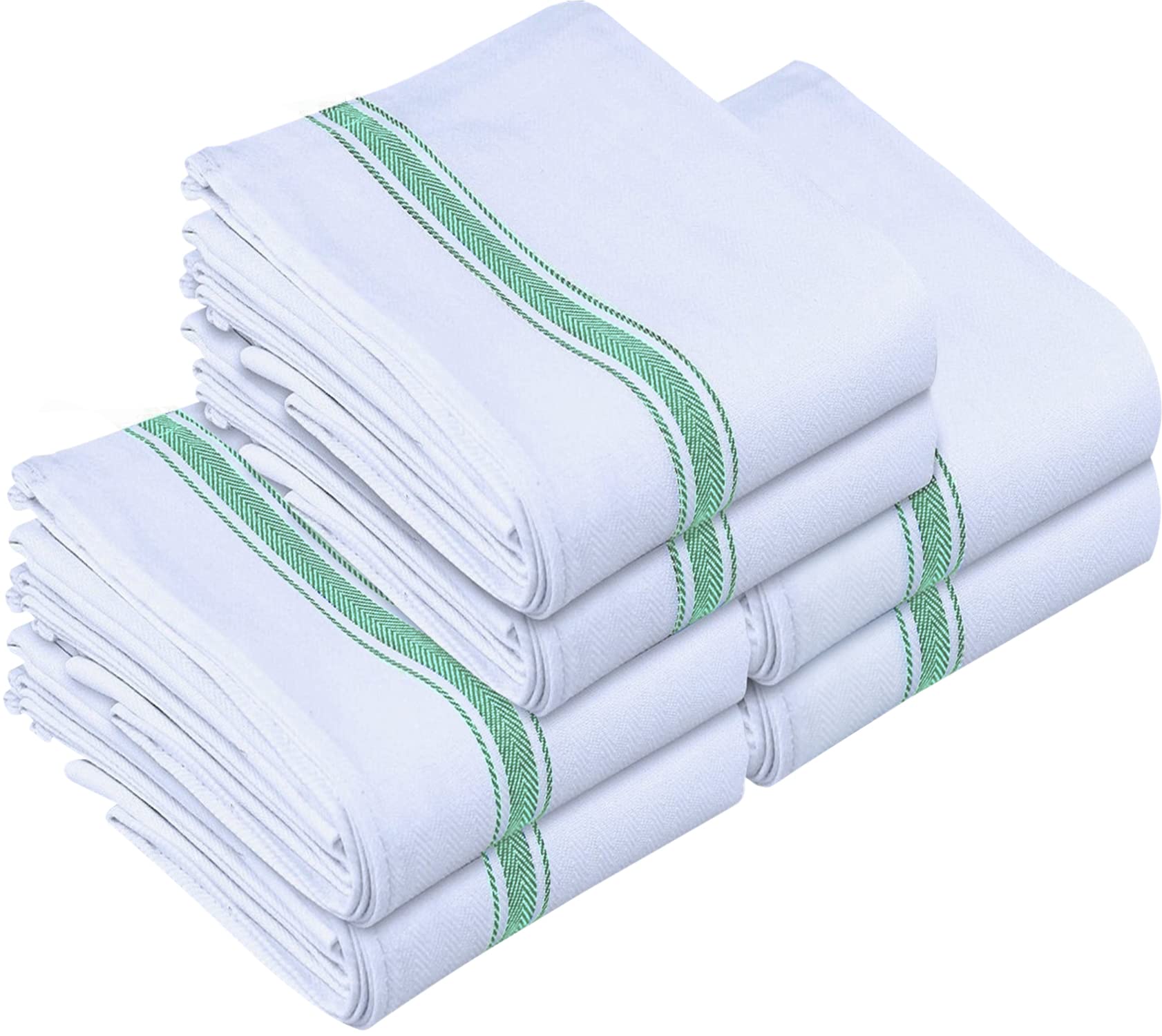 Utopia Towels Green Dish Towels [6 Pack - 15 x 25 Inches] 100% Ring Spun Cotton Highly Absorbent & Reusable Cleaning Bar, Tea, K