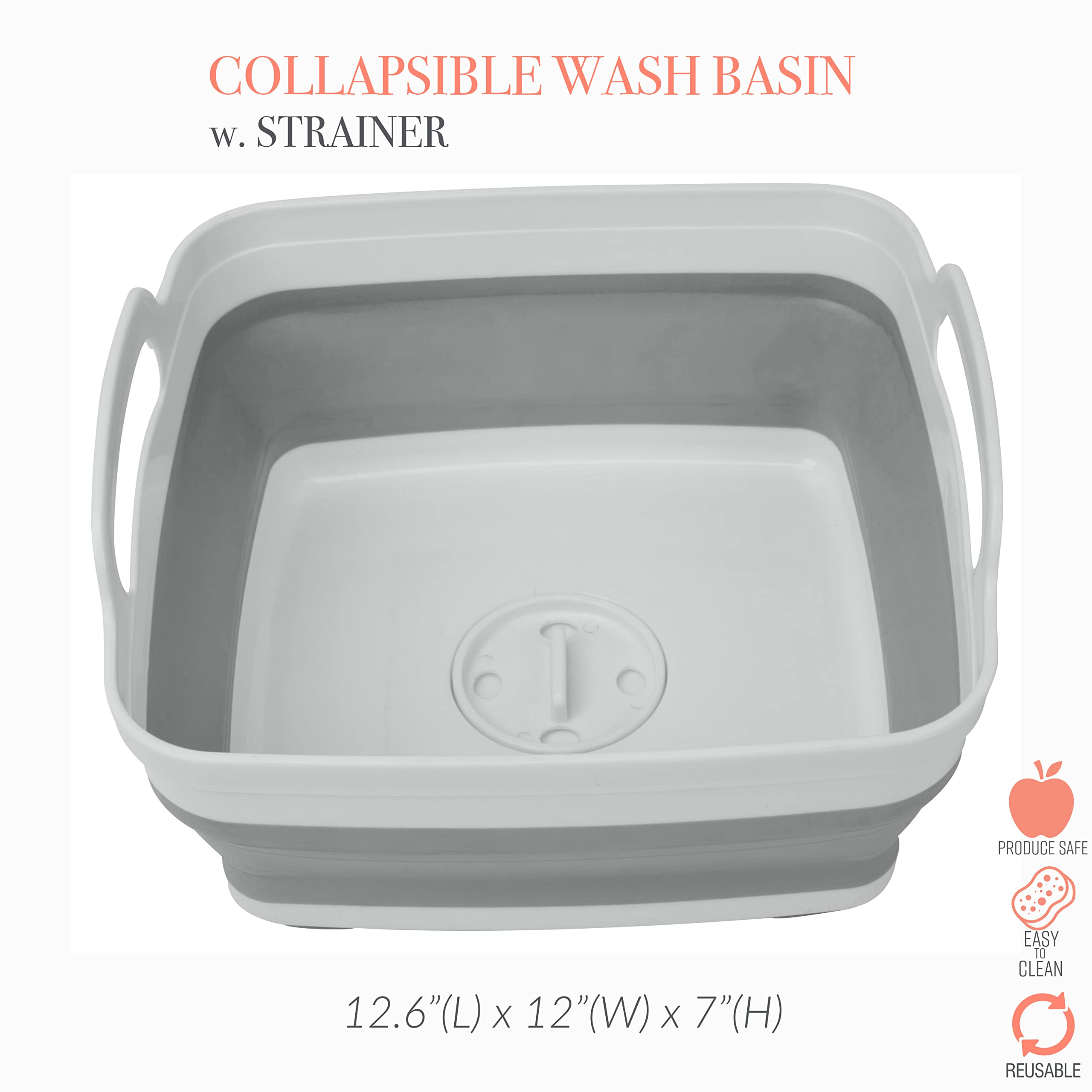 Kitchen Details Collapsible Wash Basin | Self Draining Design | Large Flexible Design | Protect Dinnerware | Self Draining | Spa