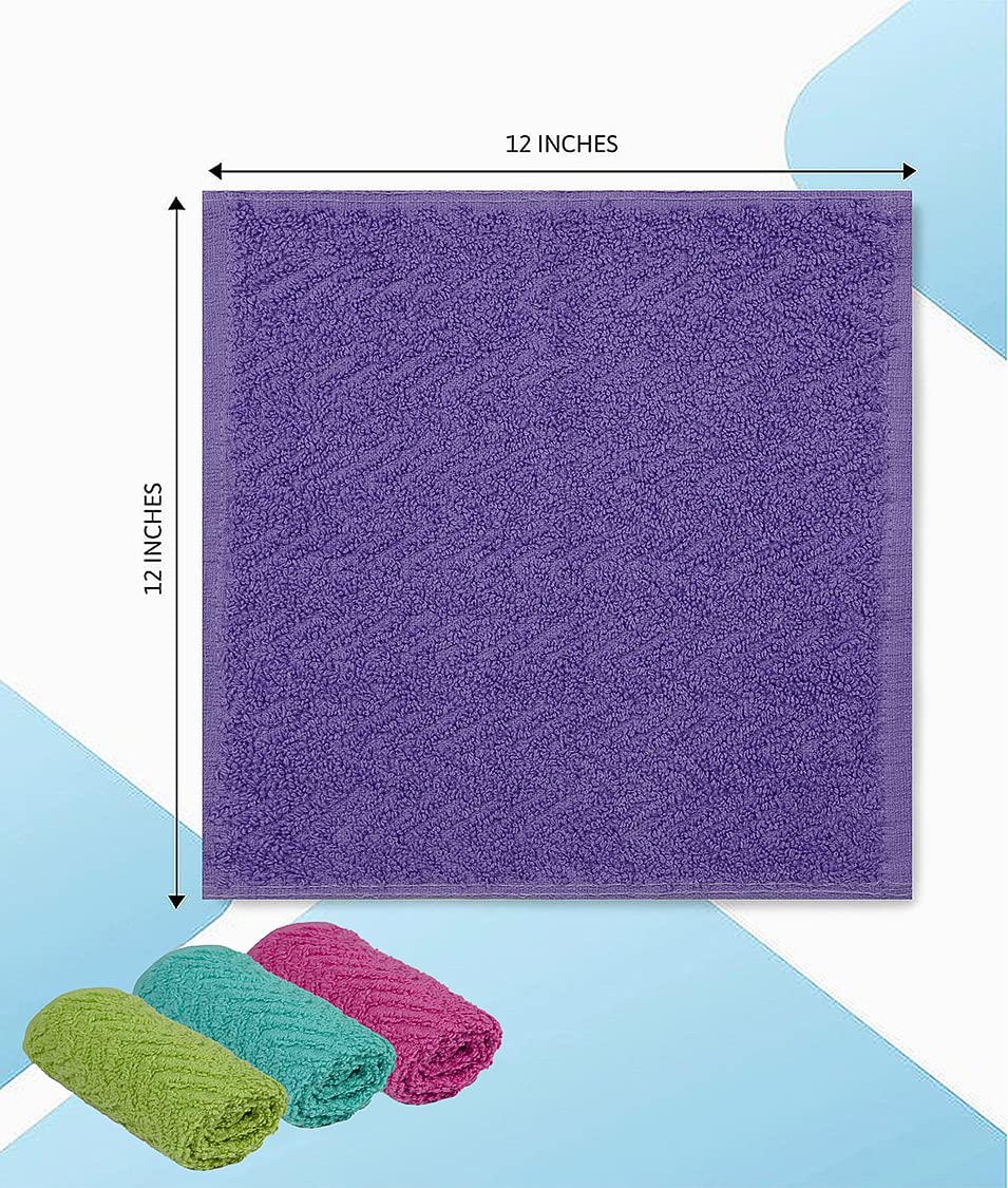 Zuperia Zigzag Wash Cloth 32 Pack -12'' X 12''- Highly Absorbent Soft Washcloths For Face, Gym Towels, Hotel Spa Quality, Reusab