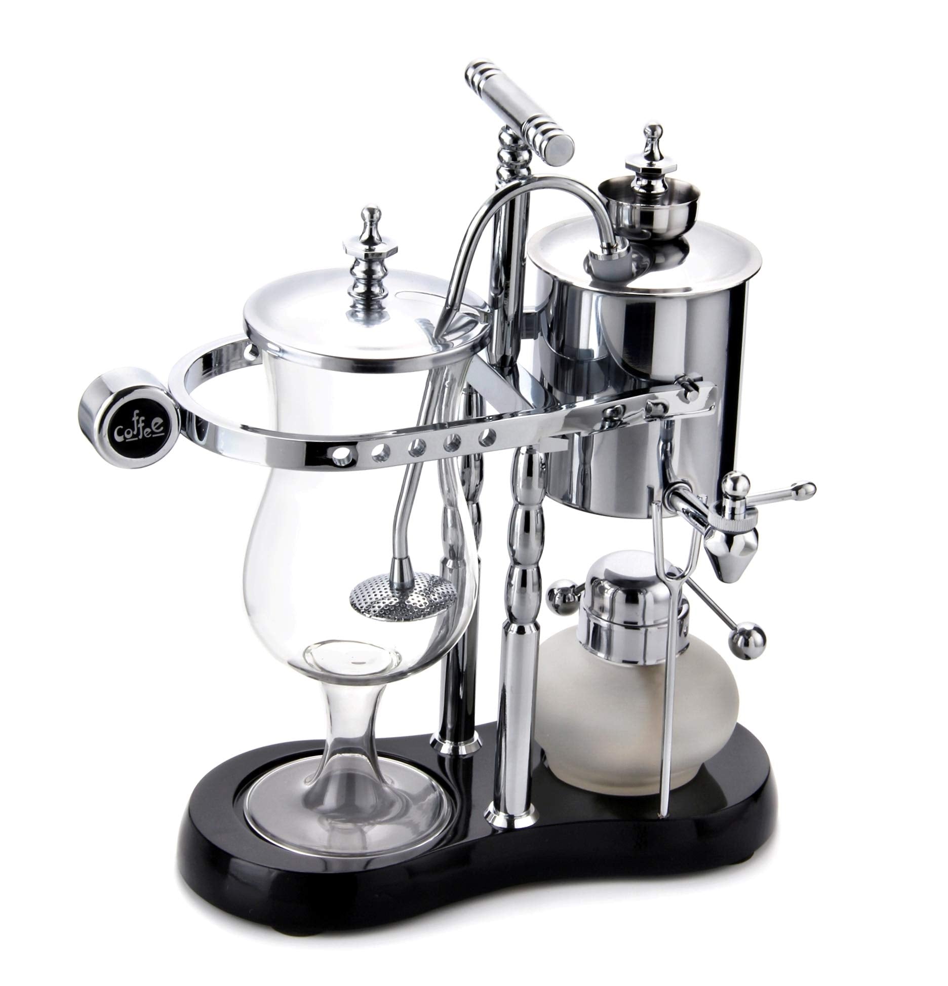 Diguo Belgian/Belgium Luxury Royal Family Balance Siphon/Syphon Coffee Maker. Elegant Double Ridged Fulcrum With Tee Handle (Cla