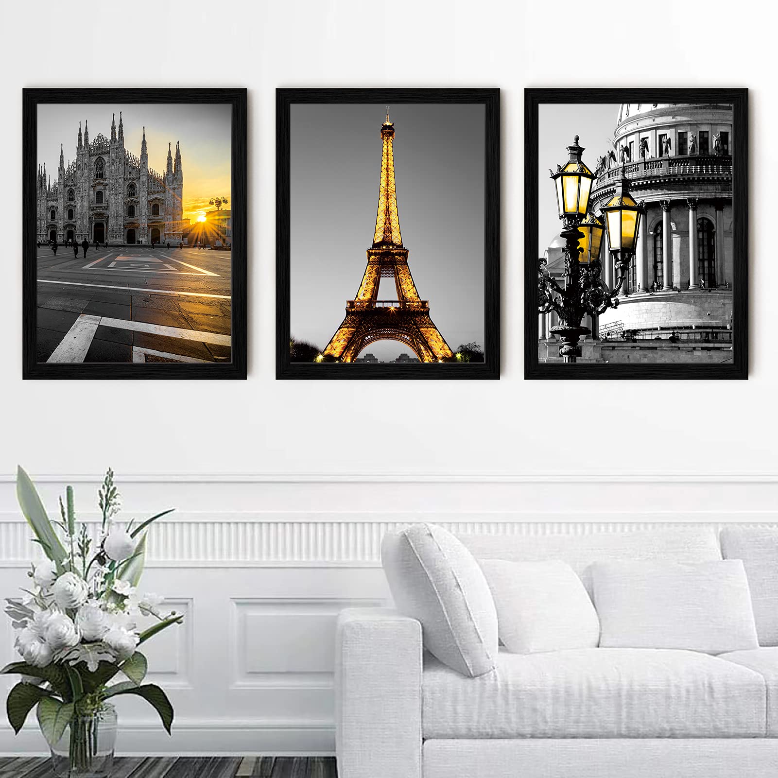 Framed Wall Art Paris Decor Eiffel Tower Wall Art For Bedroom Black And White Wall Art For Living Room Wall Art Decor Bathroom D