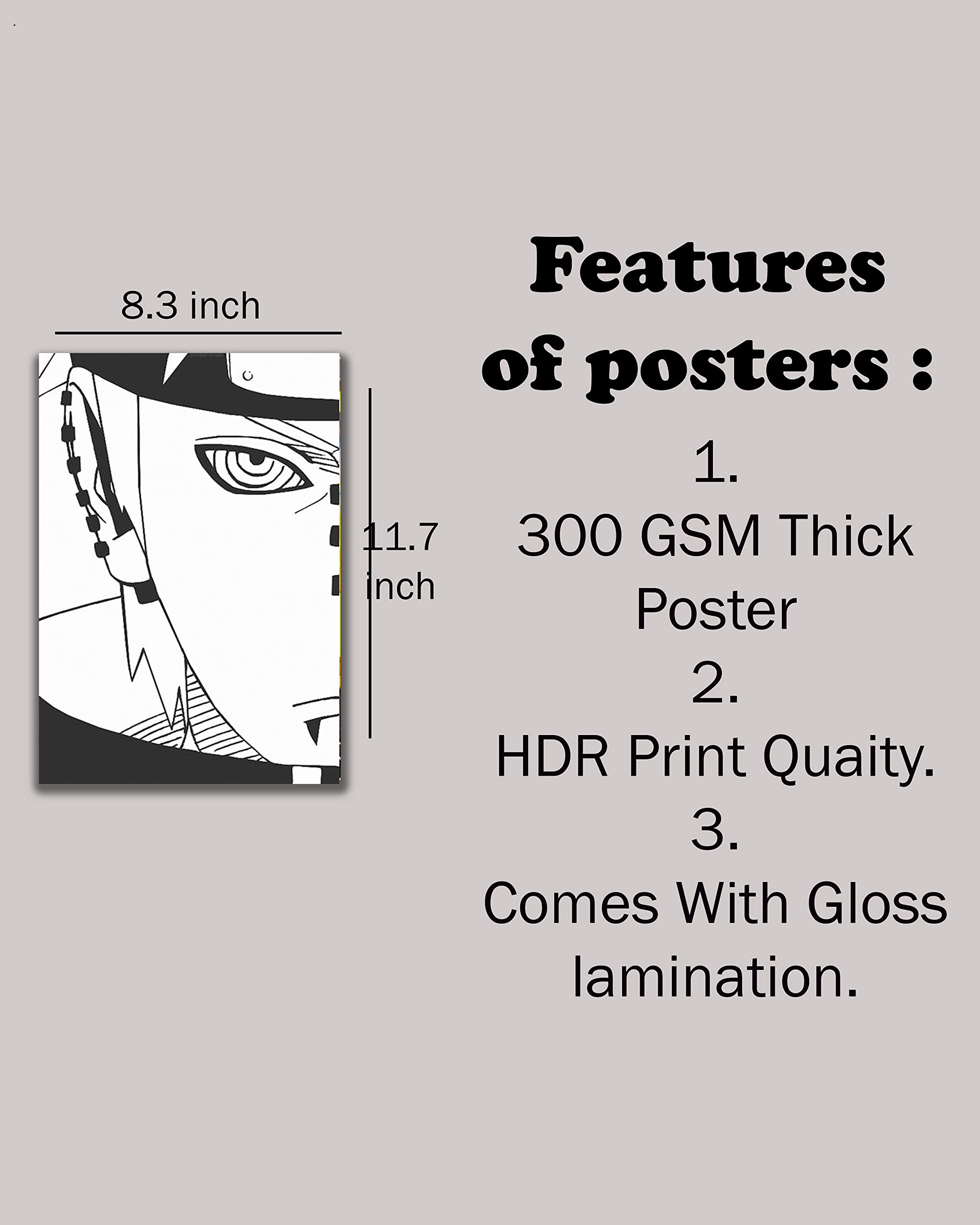 VEENSHI set of 40 manga style collage for walls 300 GSM thick paper A4 Size (11.8x8.3 inch) anime wall posters