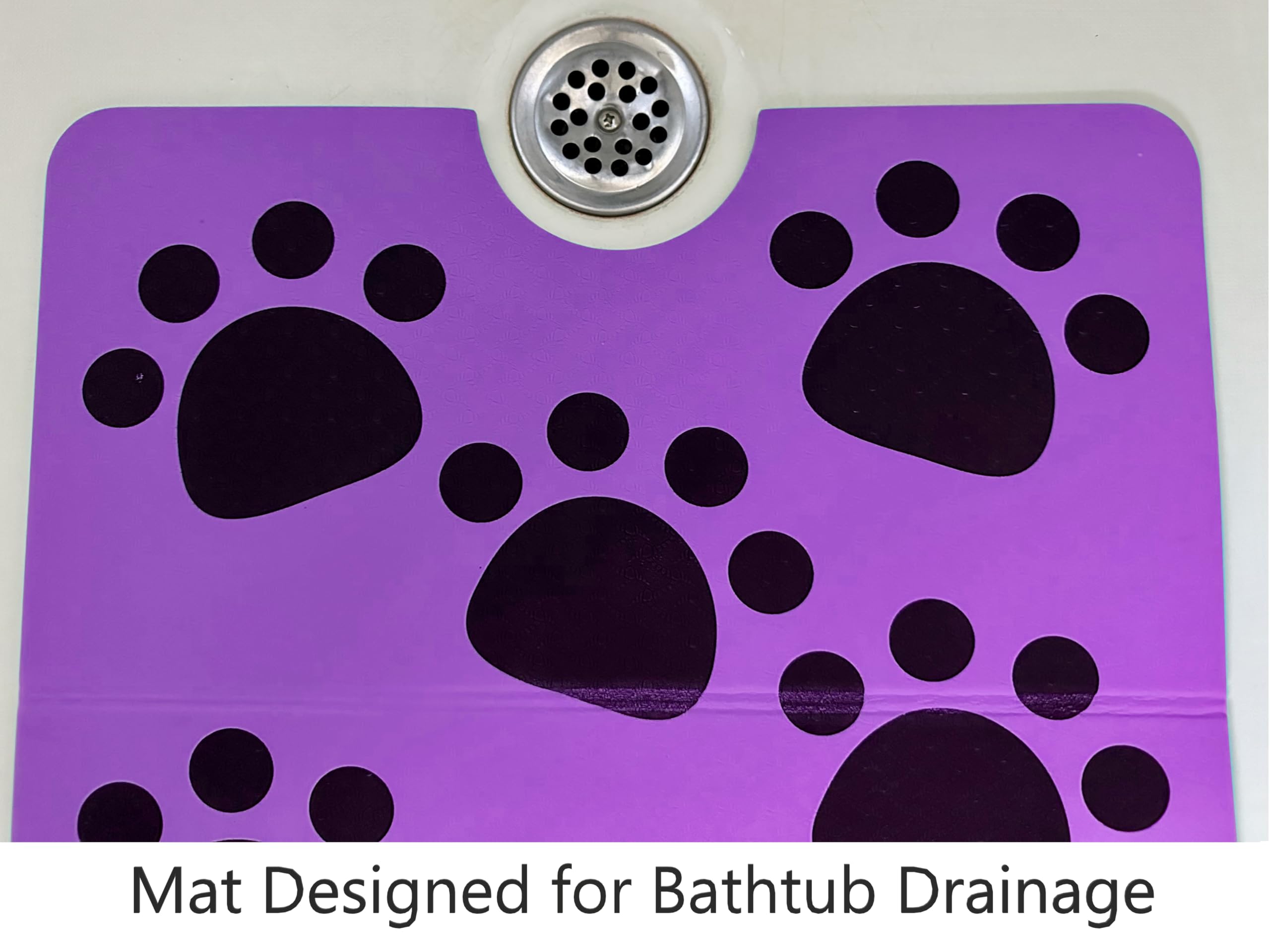 Dog Bath Mat For Tub, Non Slip Shower Pad, Smooth Cats Bathing Surface (Purple)
