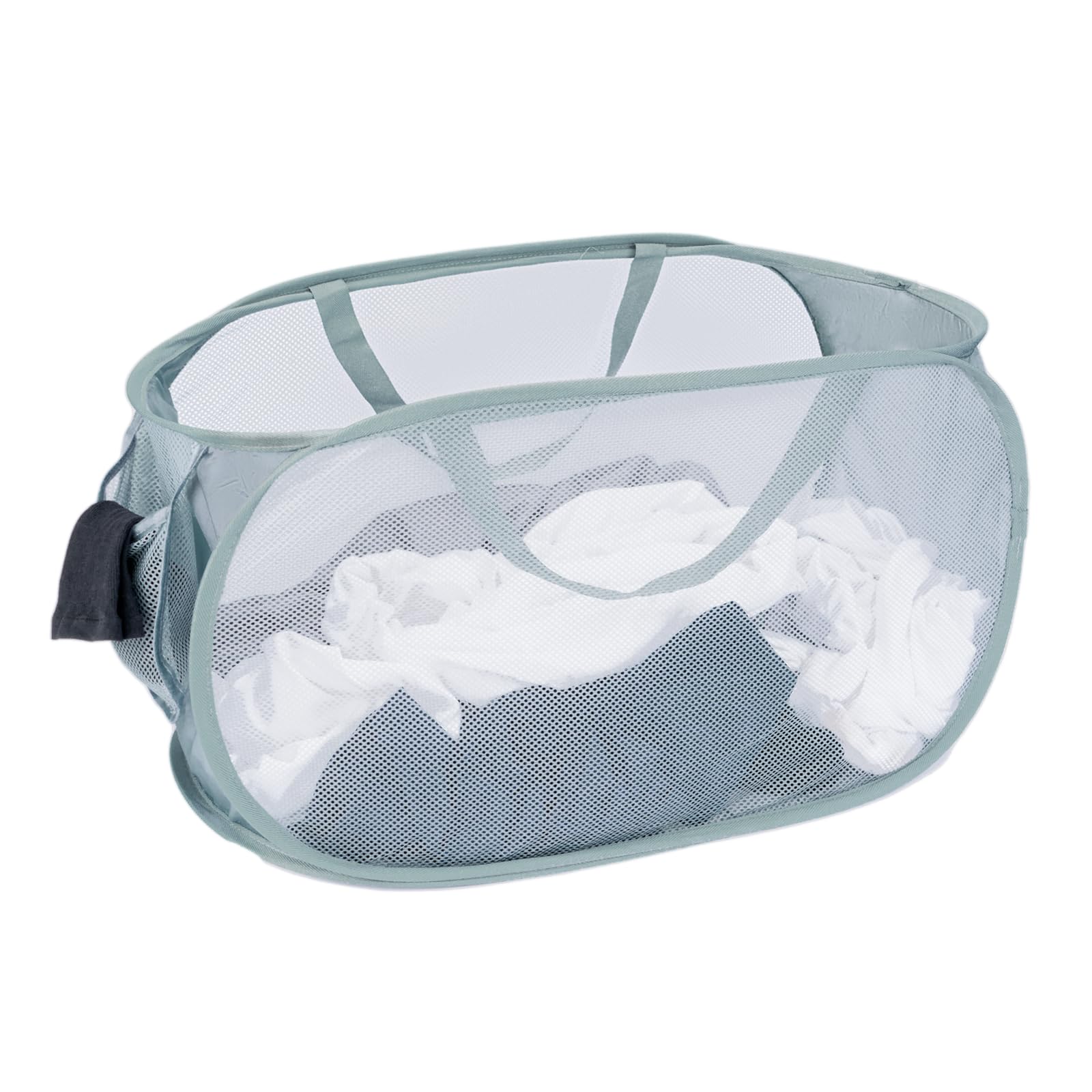 Lateronon 4 Pcs Mesh Popup Laundry Hamper, Opening Laundry Basket,Popup Laundry Basket With Durable Handles,Foldable Pop-Up Mesh