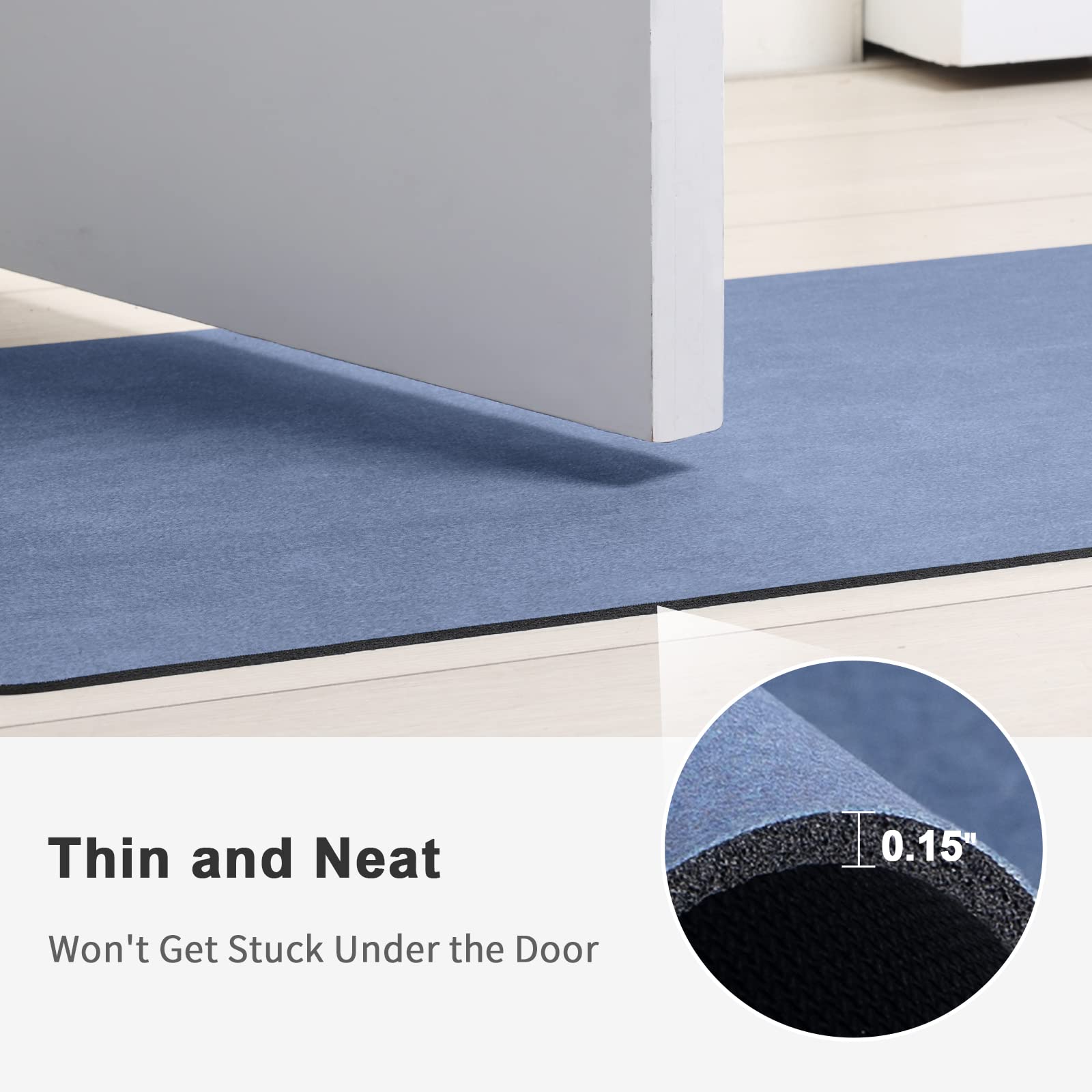 Stiio Bath Mat For Bathroom, Flat Bath Rug Super Absorbent Quick Dry, Non Slip Thin Bathroom Mats Fit Under Door, Easy Clean Was