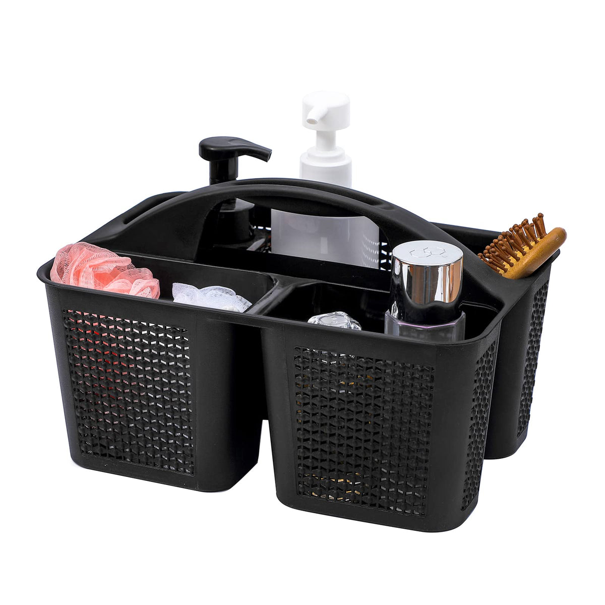 Uujoly Plastic Portable Shower Caddy Basket Bucket, Cleaning Shower Basket With Handle Compartments Storage Basket Organizer For