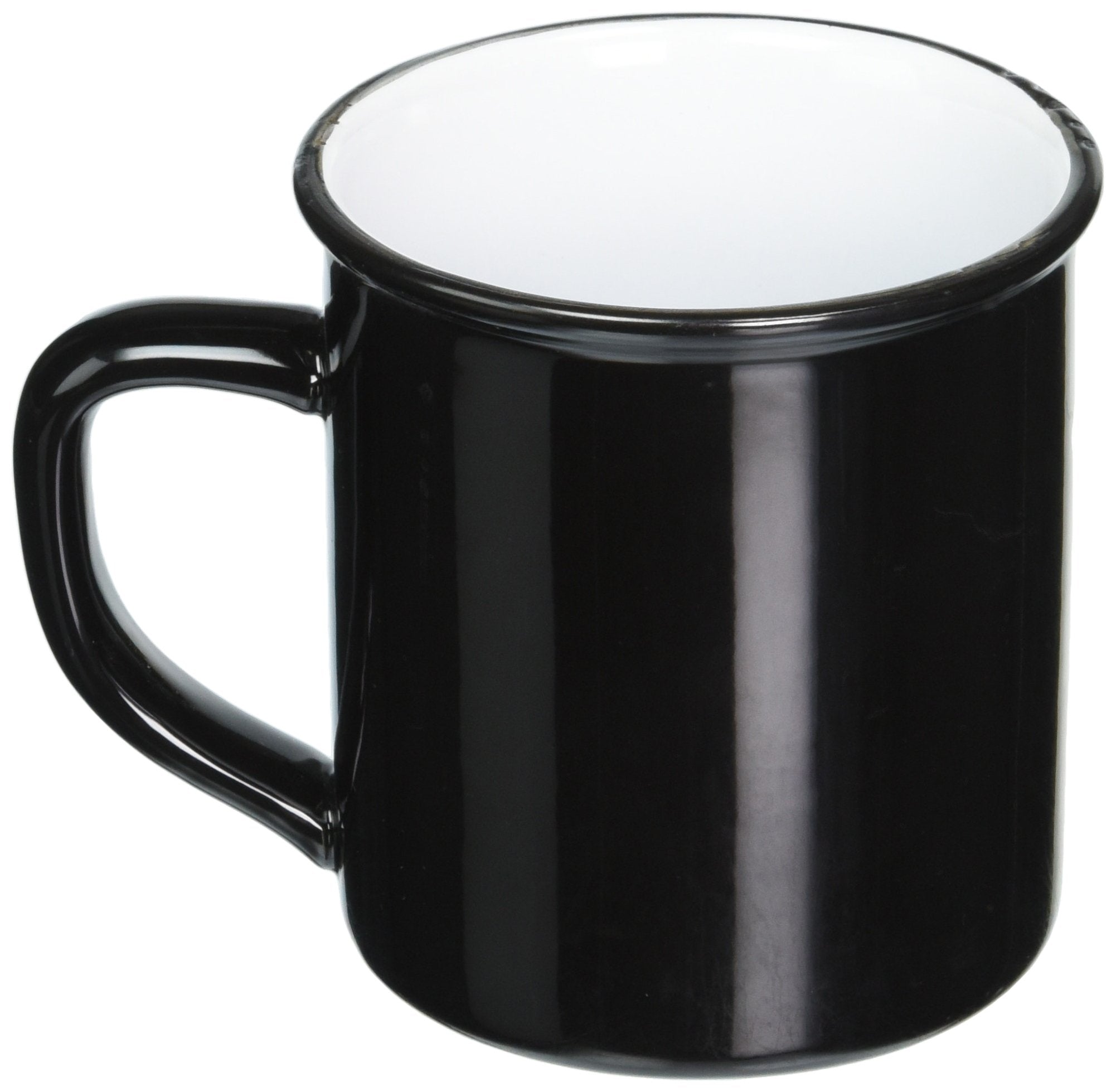 Abbott Collection 27-ENAMEL/MUG BLK Enamel Look Stoneware Mug, Black