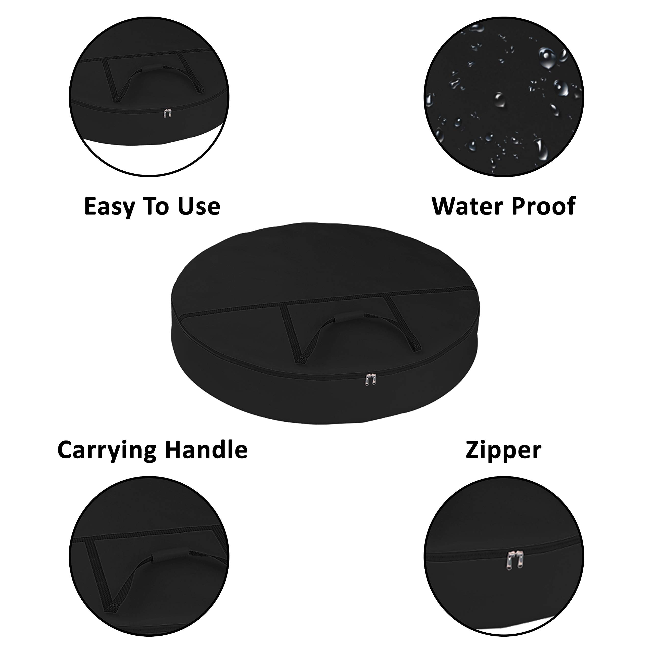 Covers & All Christmas Wreath Storage Bag 12 Oz With Carrying Handle & Dual Zipper - 100% Water Resistant Durable Material Stora