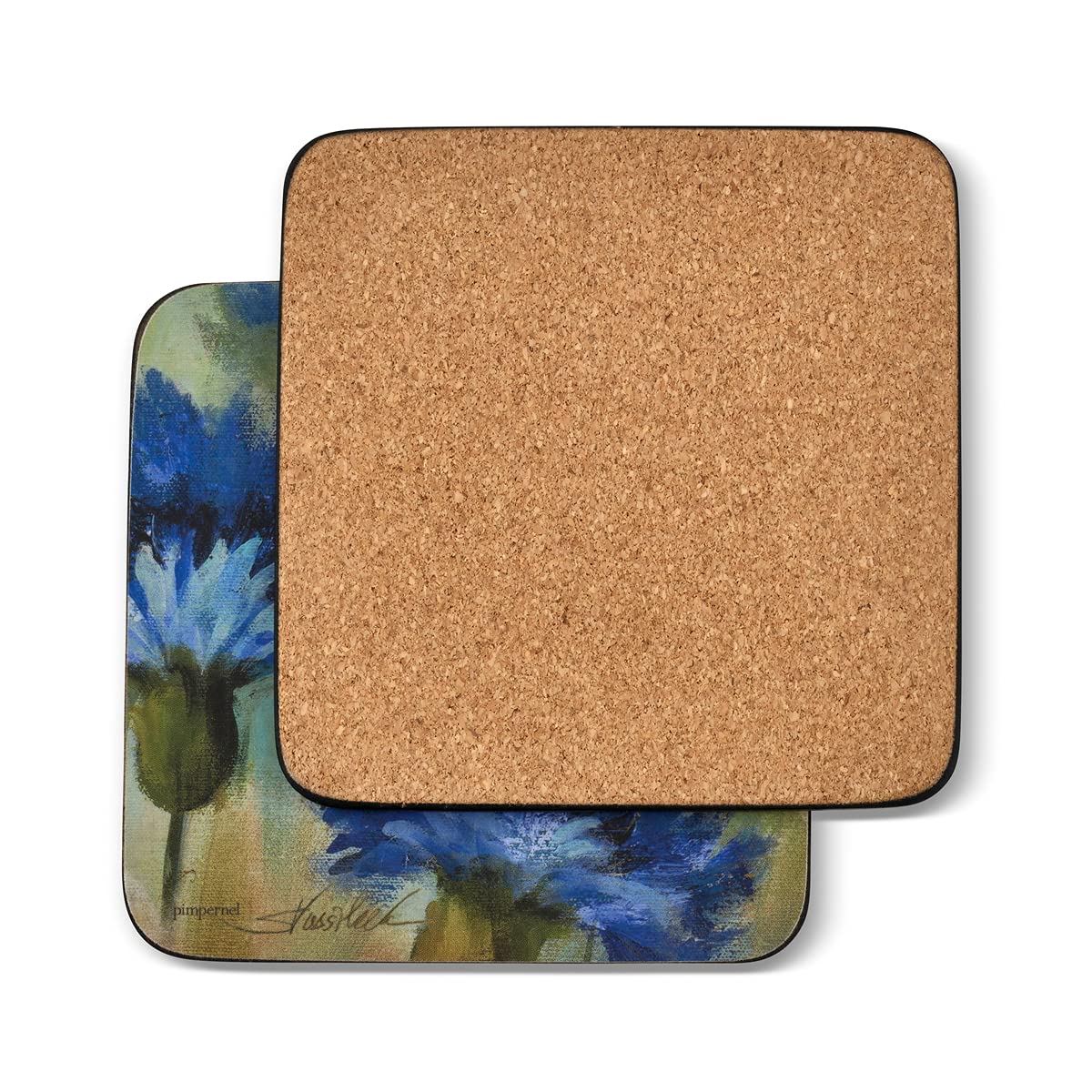 Pimpernel Fleur Des Champs Collection Coasters | Set Of 6 | Cork Backed Board | Heat And Stain Resistant | Drinks Coaster For Ta