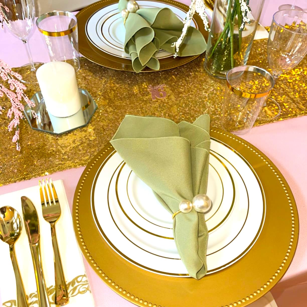 Gold Sequin Table Runners 12X108 Inches Set Of 2 Gold Glitter Table Runner For Birthday Dessert Tables Dinning Table Runners 108