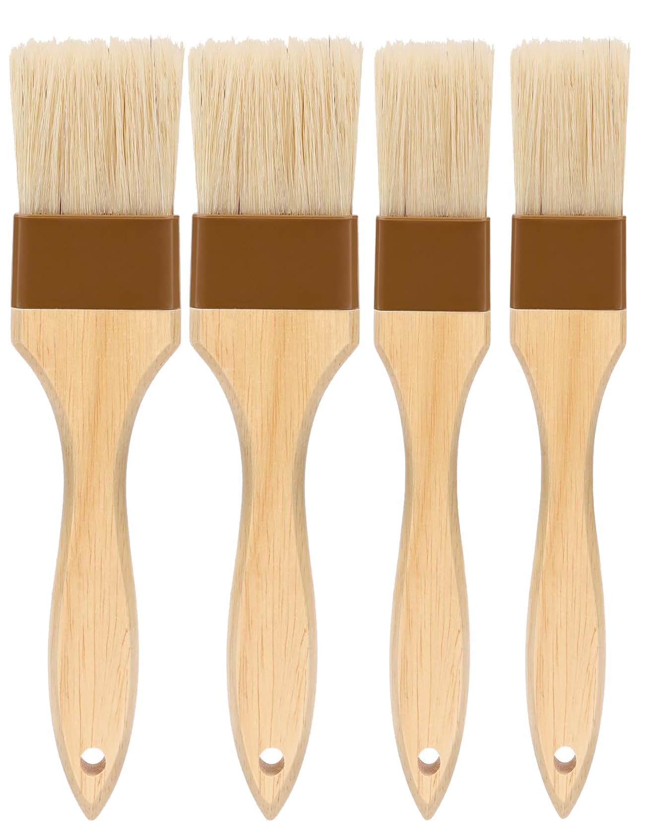 Pastry Brush,Basting Brush For Cooking,Natural Bristle Bbq Brush For Oil & Sauce,Wooden Handle Food Brush For Baking,Easy Clean