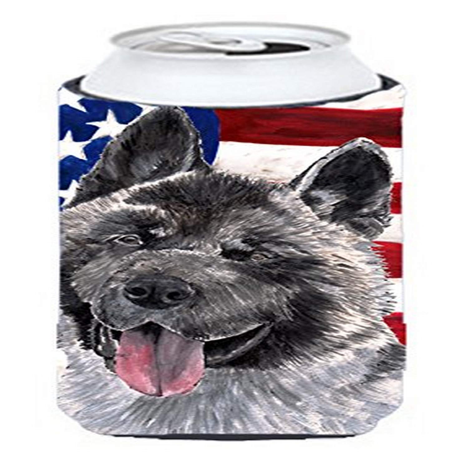 Caroline'S Treasures Sc9487Tbc Akita Usa Patriotic American Flag Tall Boy Hugger Can Cooler Sleeve Hugger Machine Washable Drink