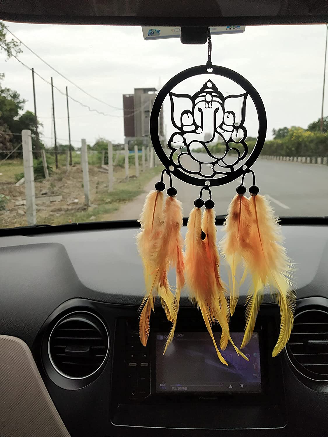 Rahi Enterprise Dream Catcher Lord Ganesha Hand Made for Positive Vibes, Wall Decor and car Hanging Made with Acrylic Material w