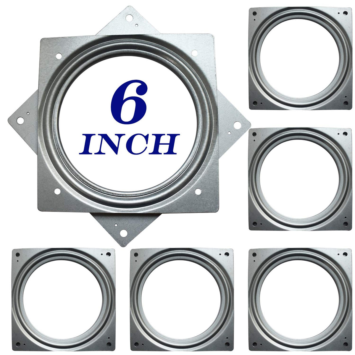 6Inch Lazy Susan Hardware, 6Pack Square Rotating Bearing Plate, 500Lbs Capacity Lazy Susan Turntable Bearing For For Serving Tra