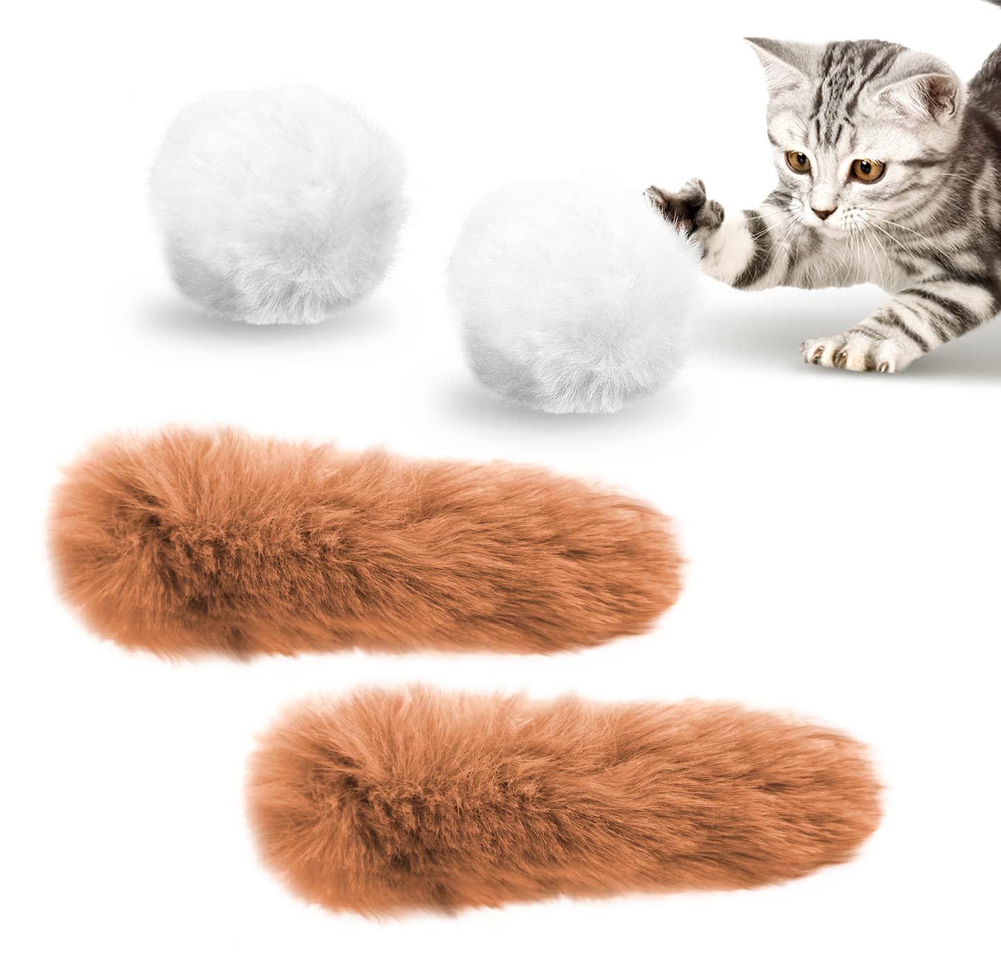 Migipaws Cat Toys Interactive Fluffy Ball Squeak Hide And Seek In A Mice Hole Smart Kitten Teaser Automatic Timer On Off Plush F