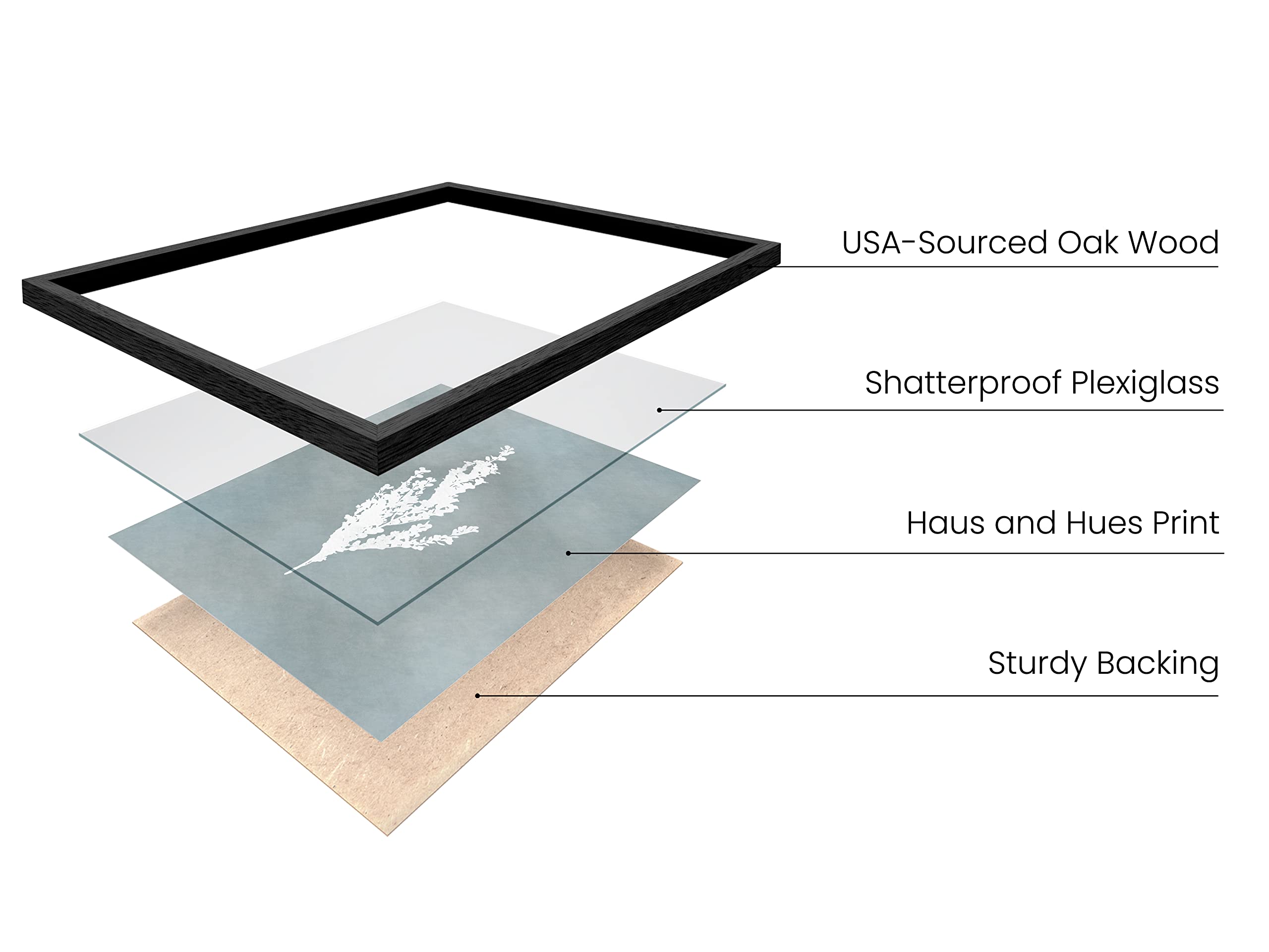 HAUS AND HUES Framed Flower Pictures Wall Decor - Set of 4 Floral Wall Art  Black and White Botanical Prints Framed  Rustic Framed Vintage  Farmhouse Art  Floral Prints Framed (11x14  Black Framed)