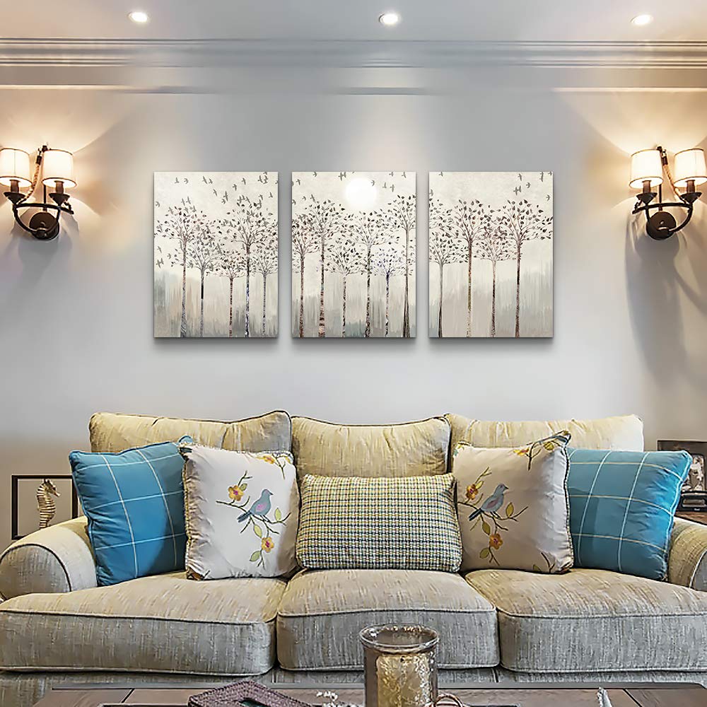Trees And Birds Abstract Paintings Canvas Prints Wall Art For Bedroom Bathroom Wall Decor Office Artworks Pictures Wall Decorati