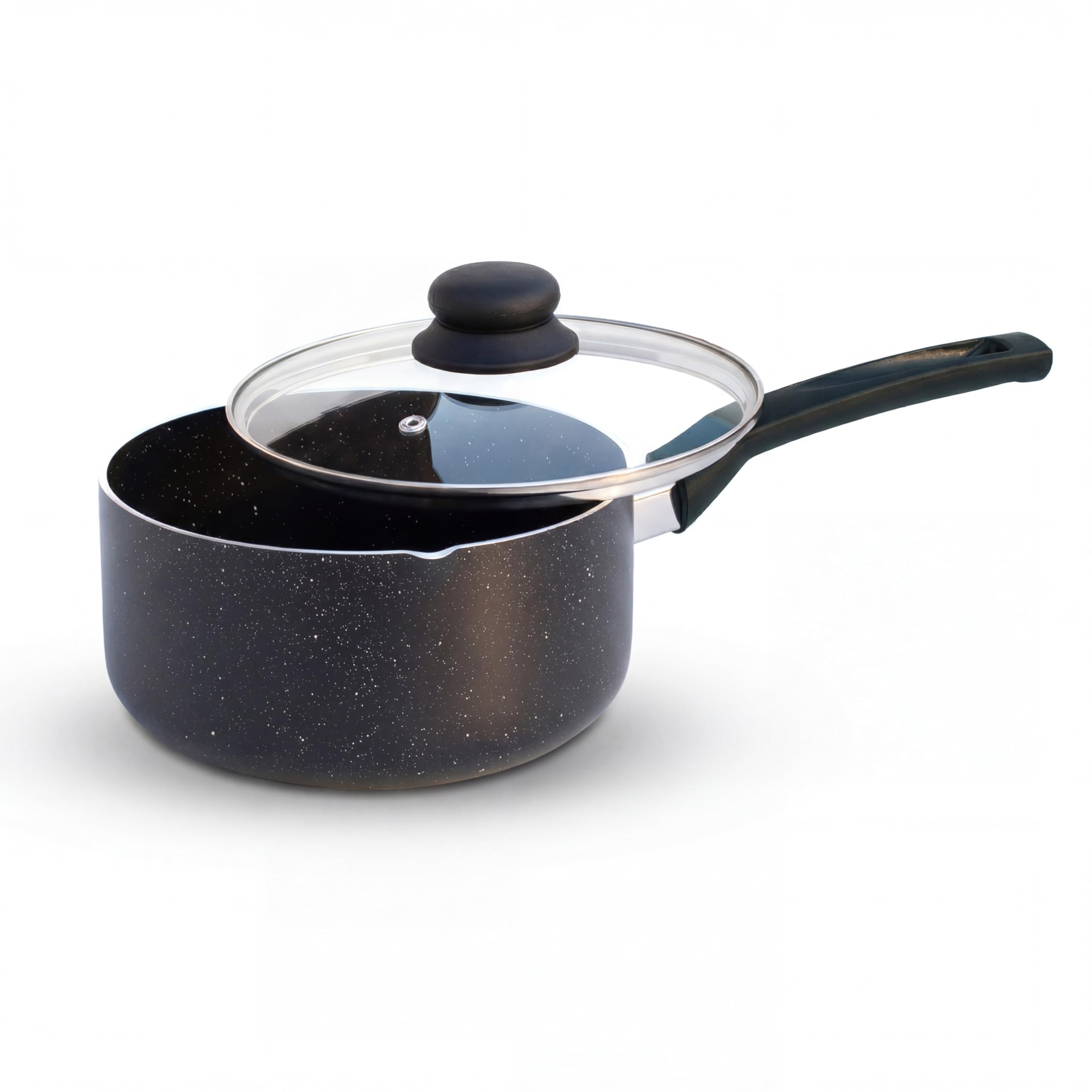 FryNest 8Inch Nonstick Sauce Pot with Tempered Glass Lid, Small Induction Saucepan for Soups, Pasta, Rice, Grains & Everyday Co