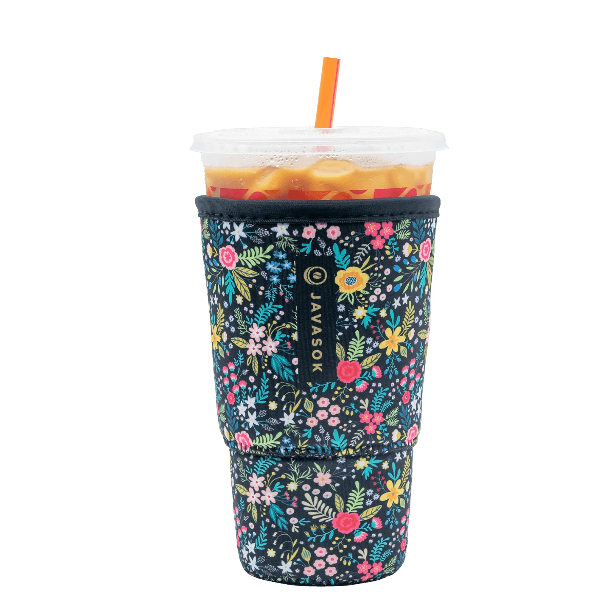 Sok It Java Sok Iced Coffee & Cold Soda Insulated Neoprene Cup Sleeve (English Garden Picnic, Large: 30-32Oz)