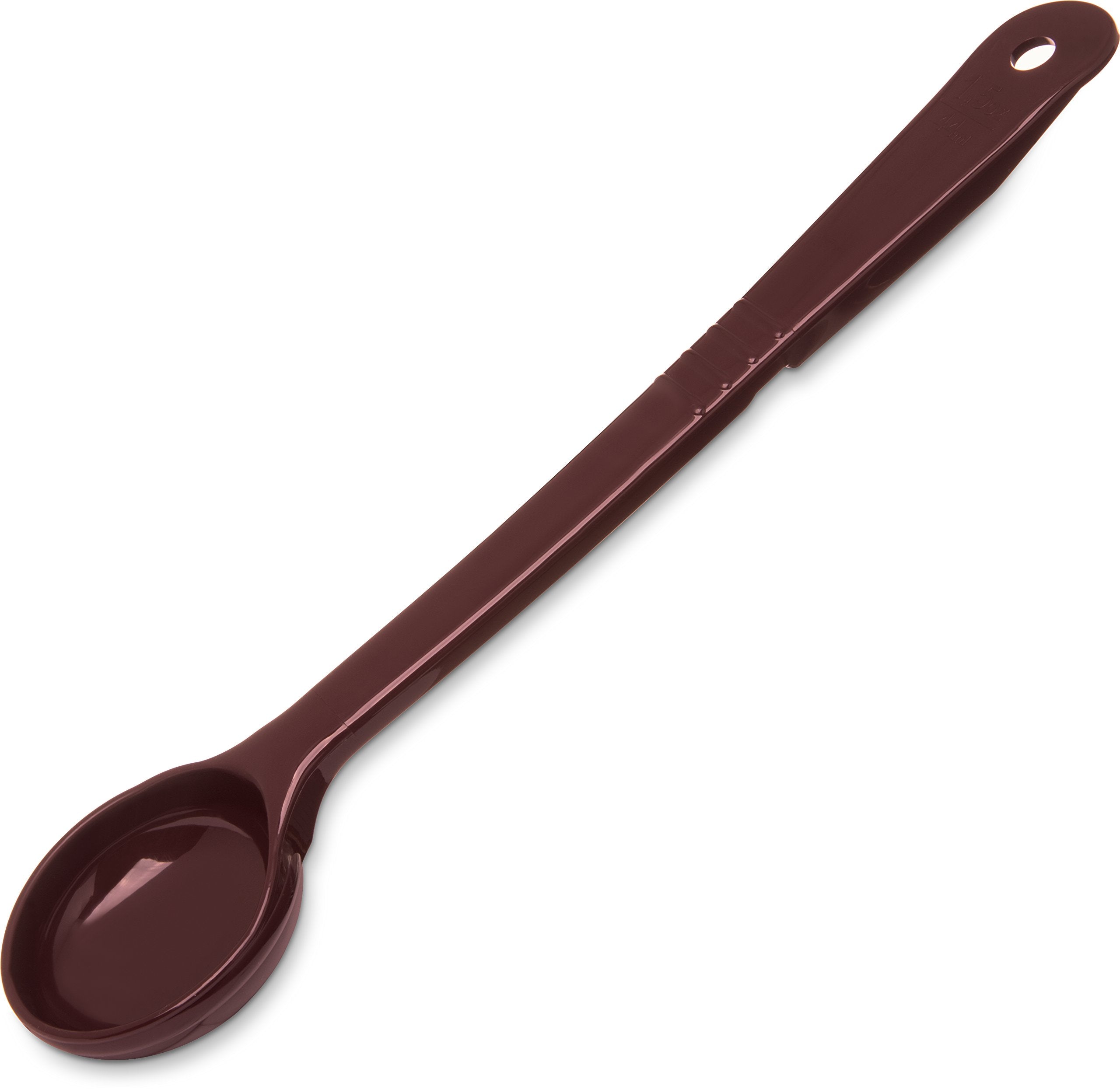 Carlisle Foodservice Products 395801 Solid Long Handle Portion Control Spoon, 1.5 Oz, Reddish Brown