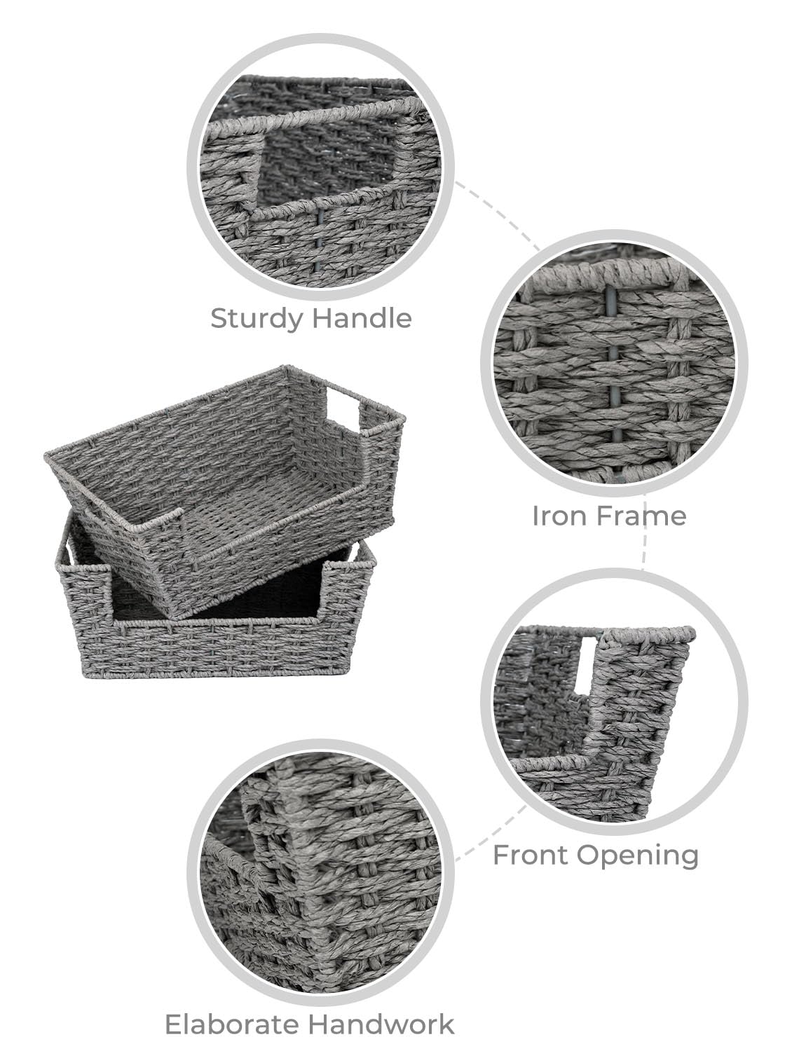 Storageworks Wicker Baskets For Storage, Pantry Baskets Organization And Storage, Pantry Storage Baskets, Handwoven Wicker Baske
