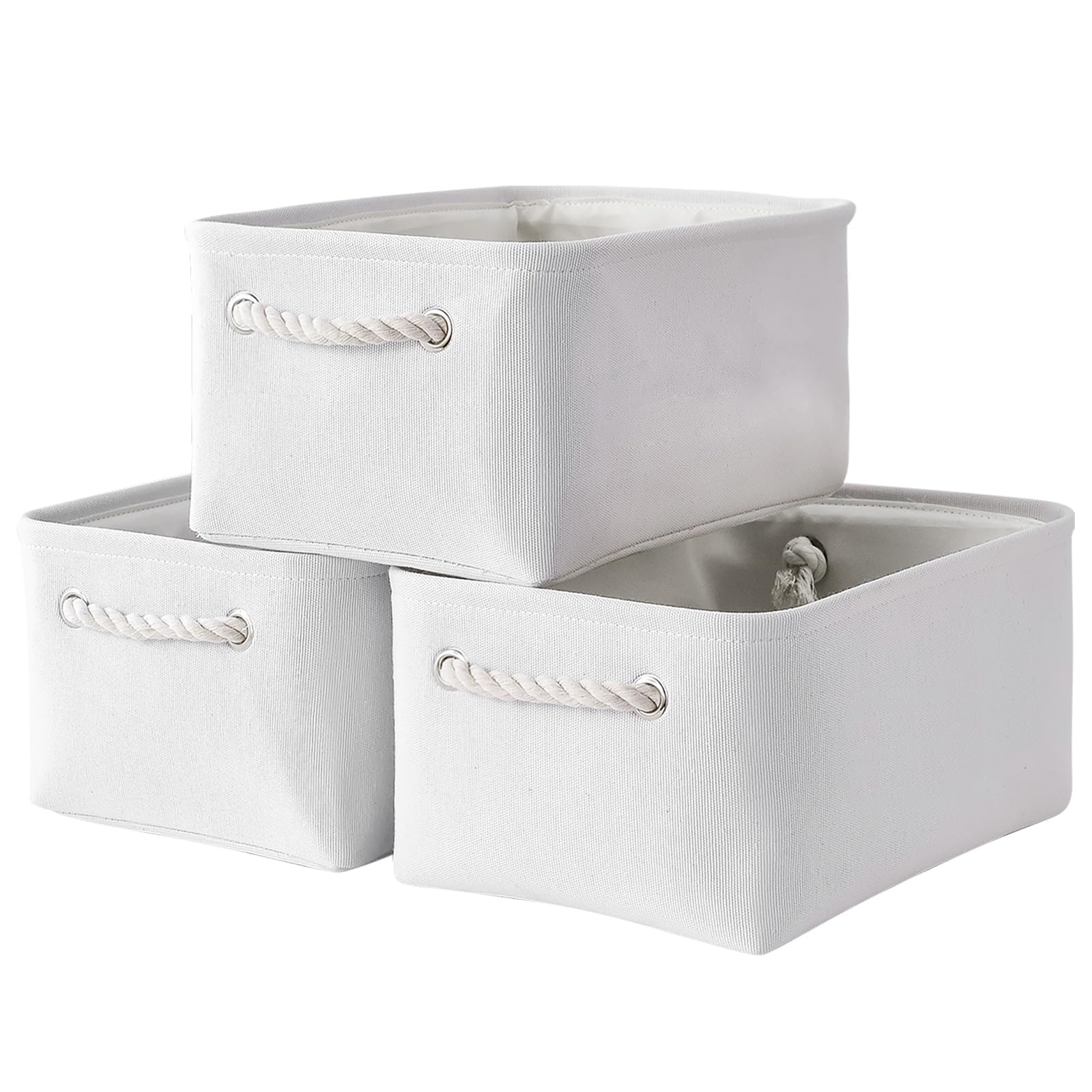 Thewarmhome Storage Bins For Shelves - Medium 3Pack 13.8L*9.8W*6.7H Inch Fabric Storage Cubes Canves Storage Basket For Organizi