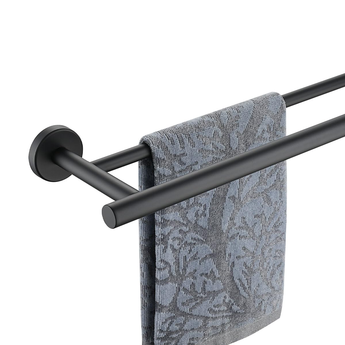 Jqk Black Double Towel Bar, 16 Inch 304 Stainless Steel Thicken 0.8Mm Towel Rack Bathroom, Towel Holder Matte Black Wall Mount,