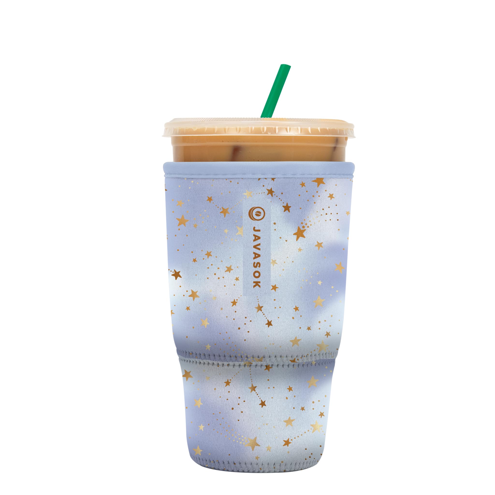 Sok It Java Sok Iced Coffee & Cold Soda Insulated Neoprene Cup Sleeve (Cosmic Glitter, Large: 30-32oz)