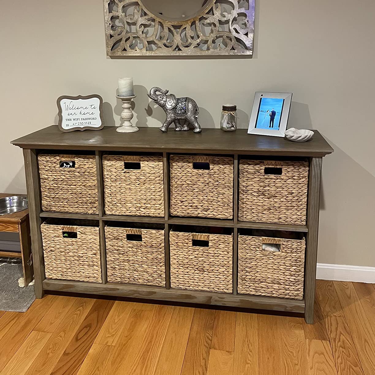 M4Decor 10.5 X 10.5In Storage Cube, Wicker Storage Baskets For Shelves, Water Hyacinth Storage Baskets, Wicker Storage Basket Fo