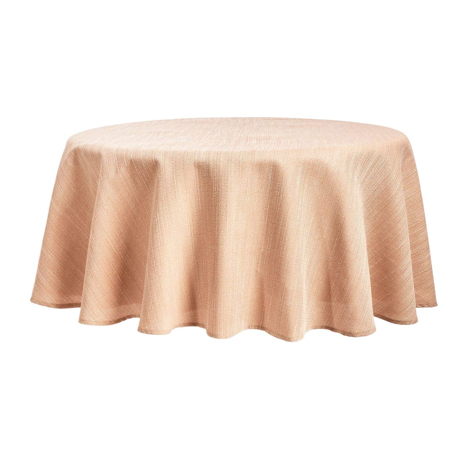 Town & Country Living Harper Stain And Water Resistant Tablecloth Single Pack, Brownstone Beige, 70'' Round