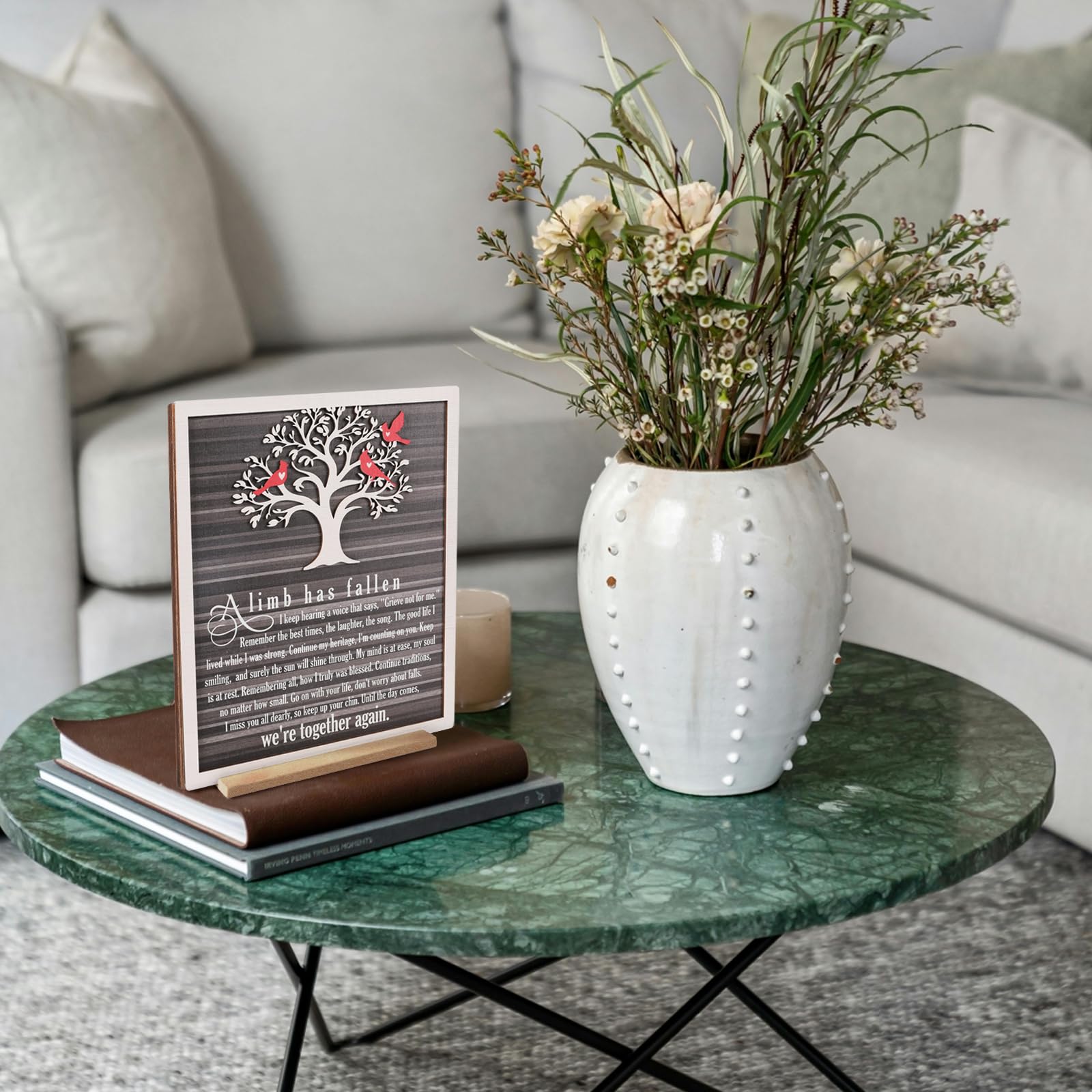 A Limb Has Fallen    Memorial Tree Plaque - Sympathy Gift for Loss of Mom, Dad, or Loved One - Rustic Wooden Family Tree Sign fo