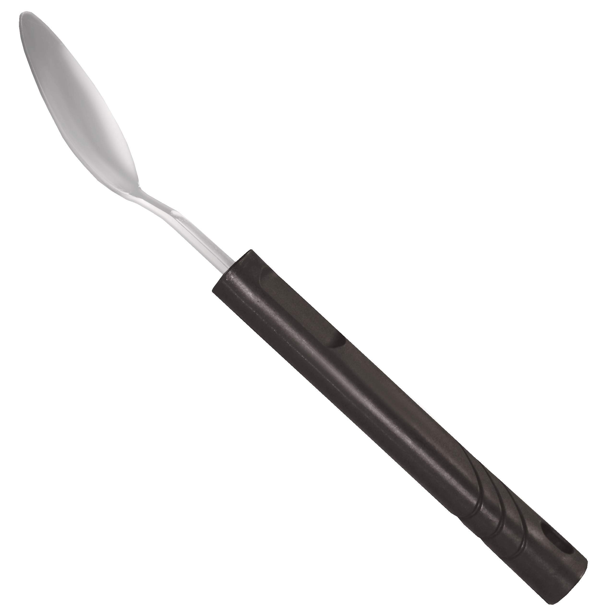 Rehabilitation Advantage Teaspoon - Lightweight Plastic Handle, 0.1 lb, Black, Model 847102000169